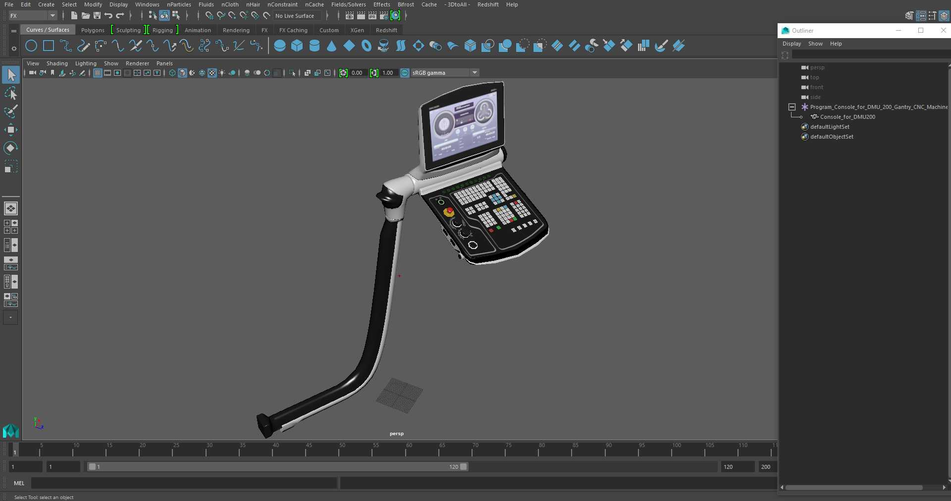 3D Program Console for DMU 200 Gantry CNC Machine
