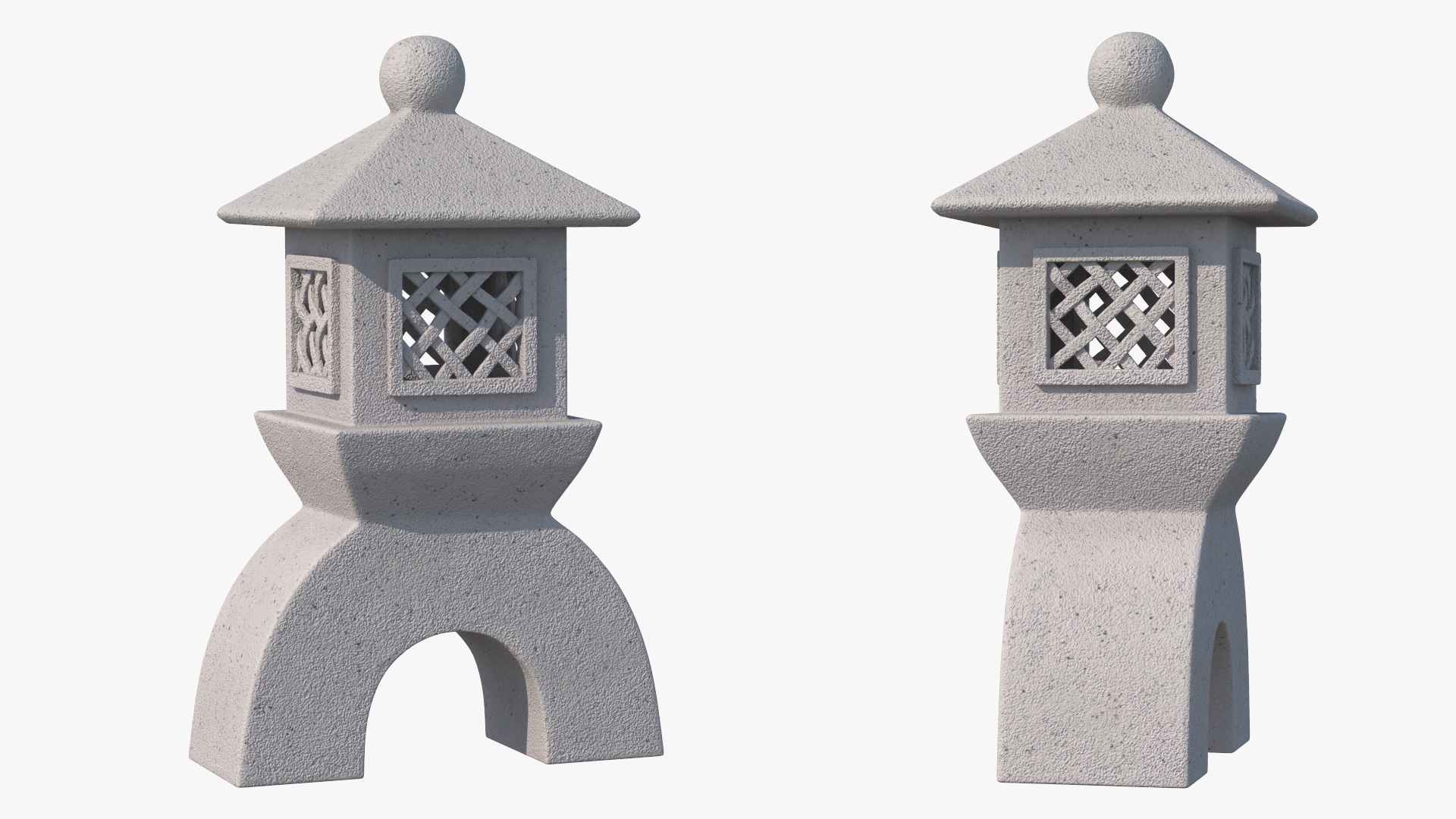 3D model Traditional Japanese Tea House with Stone Lanterns