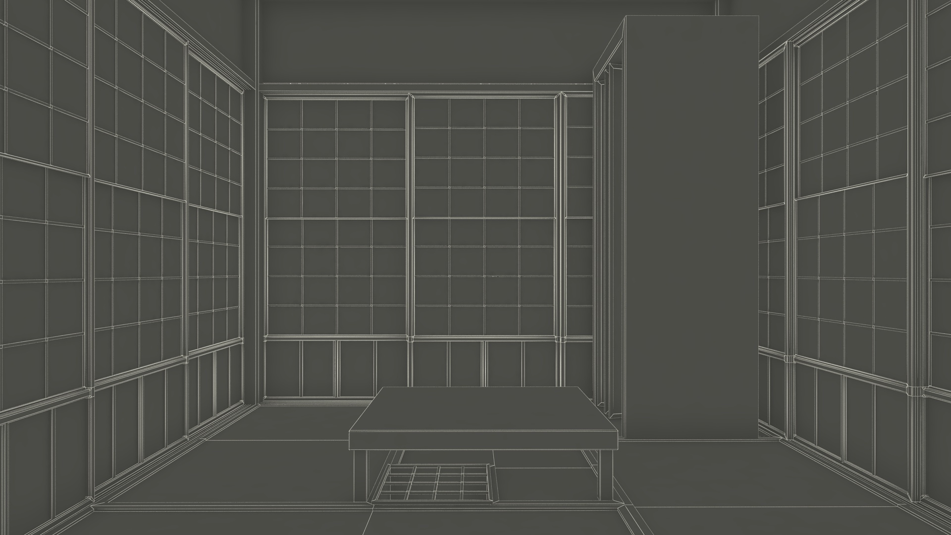 3D model Traditional Japanese Tea House with Stone Lanterns