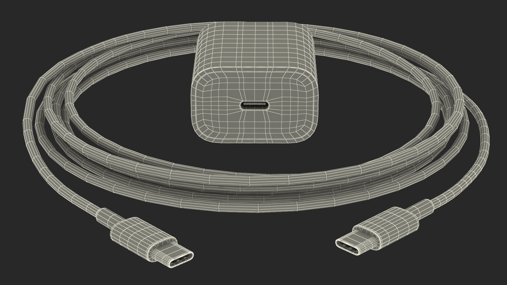 3D model Apple 20W Type C Fast Charger with Cable