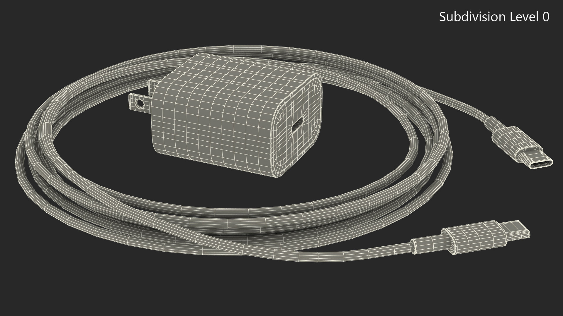 3D model Apple 20W Type C Fast Charger with Cable