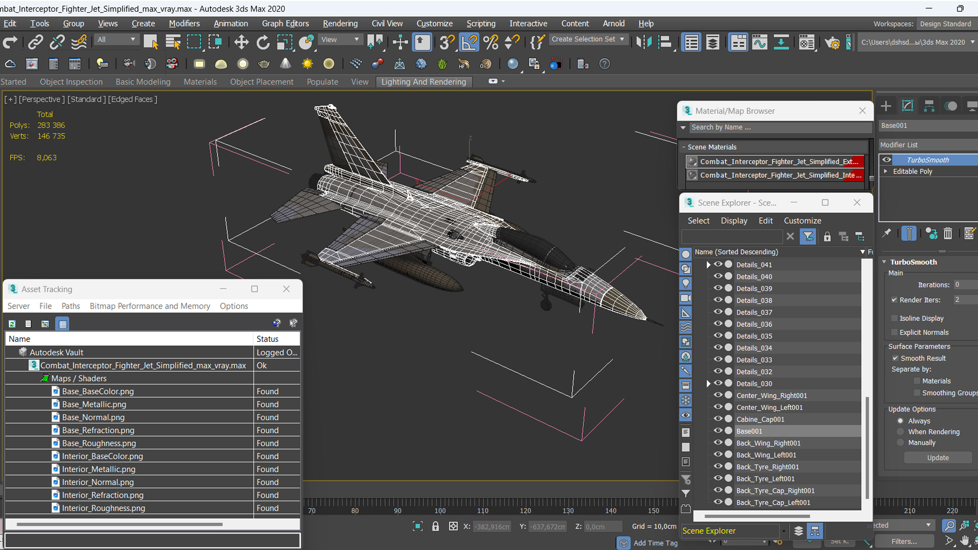 3D Combat Interceptor Fighter Jet Simplified