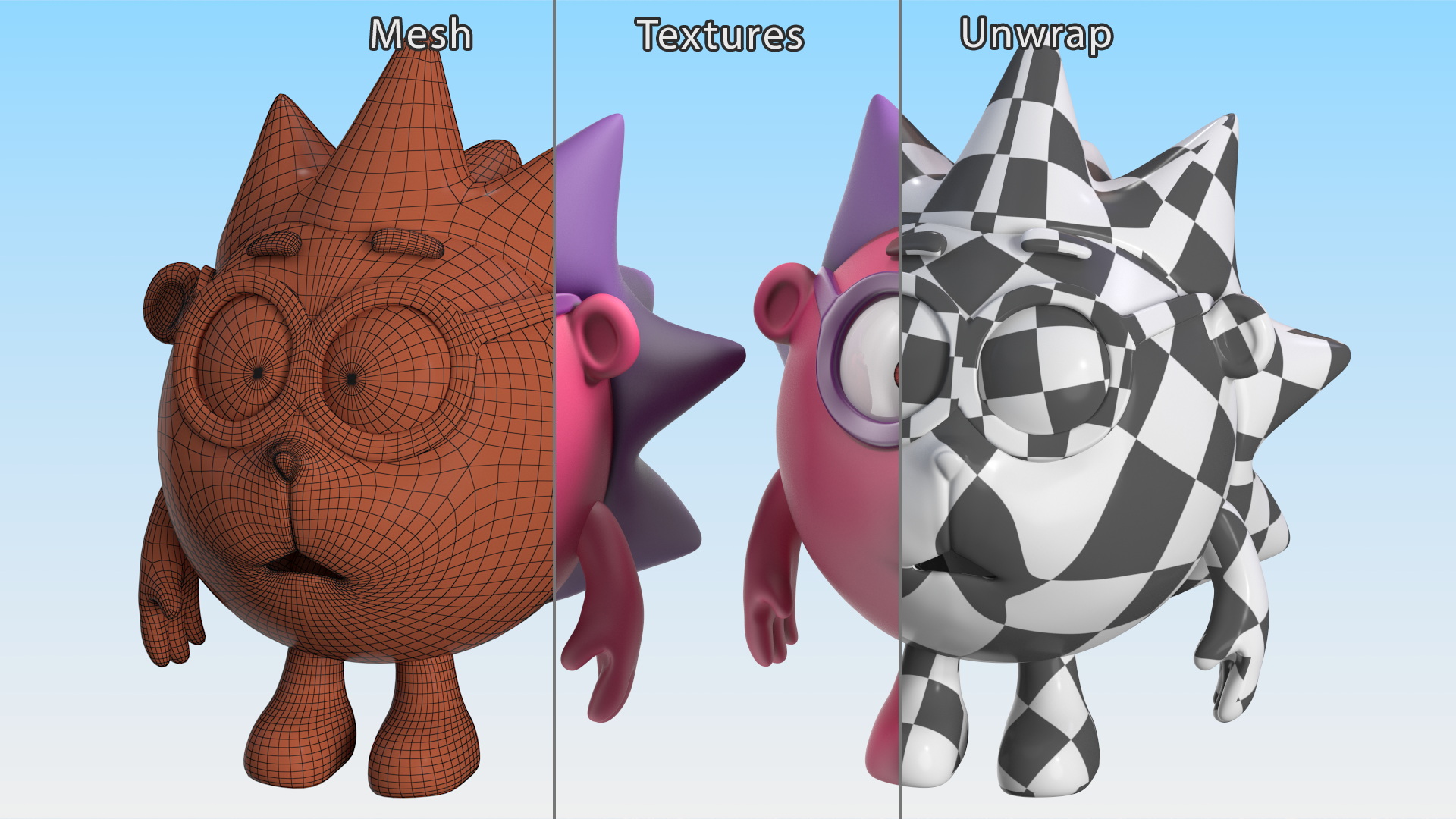 3D model BalloonToons Chiko Character Scared Pose