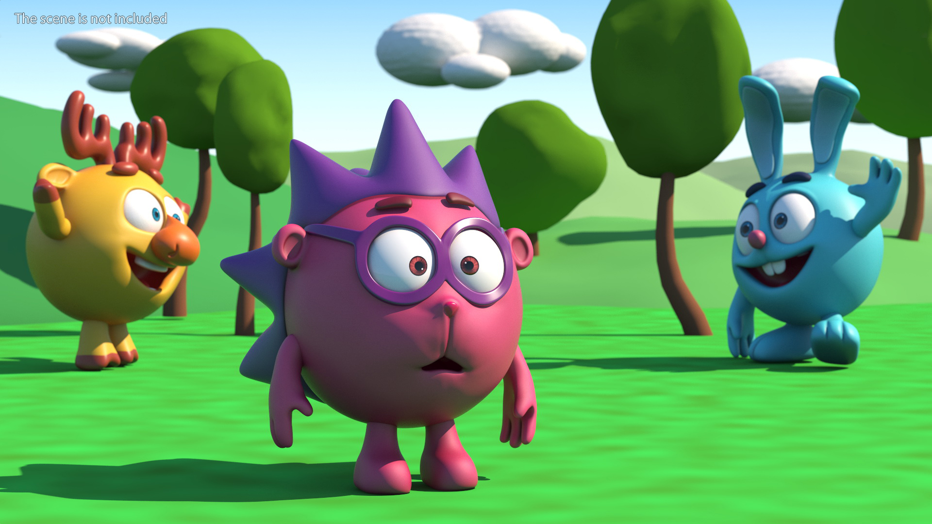 3D model BalloonToons Chiko Character Scared Pose