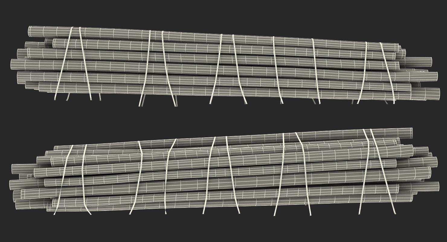 Pile of Wood Logs 3D