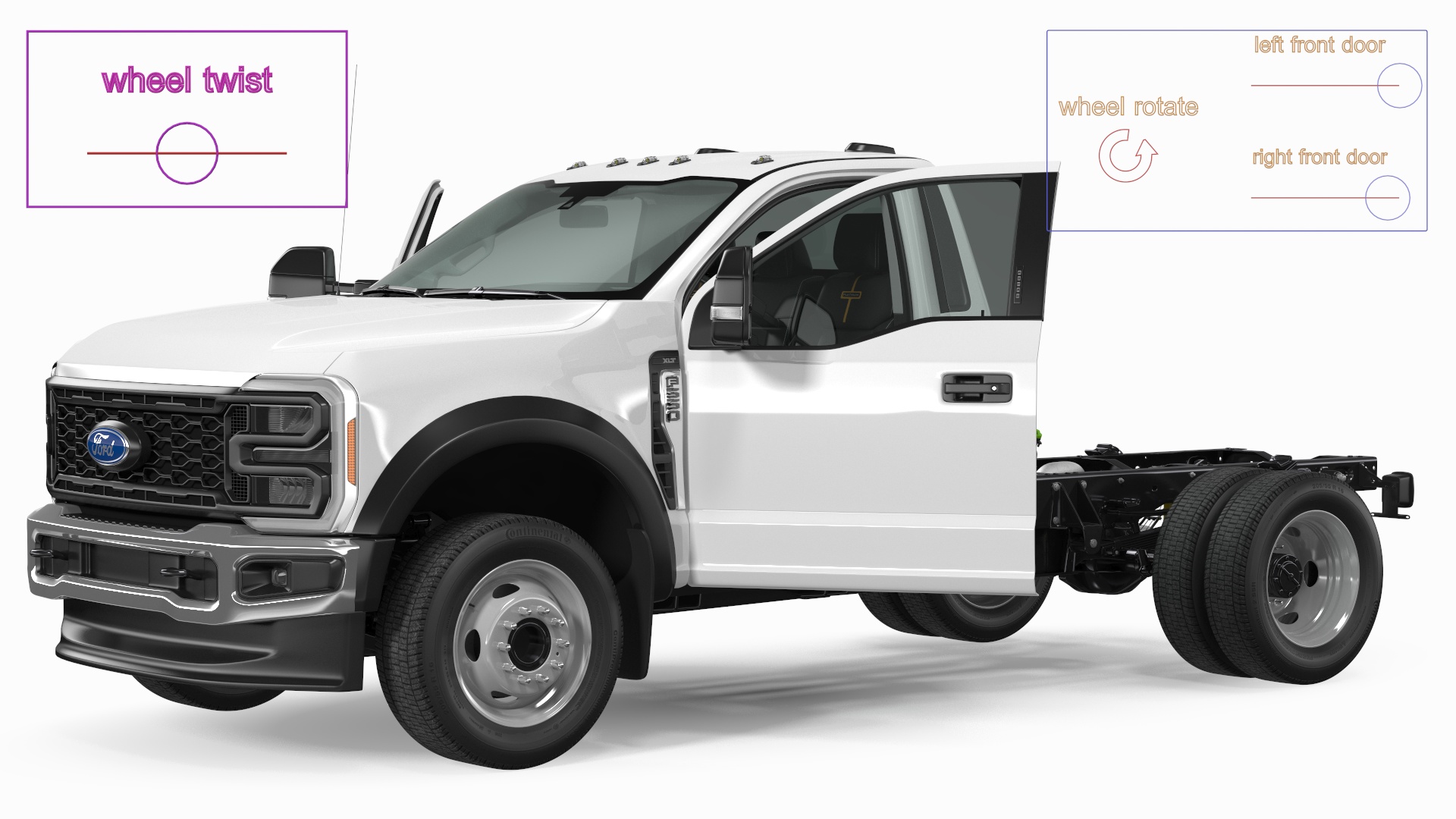 Ford Super Duty F550 Two Doors Rigged 3D