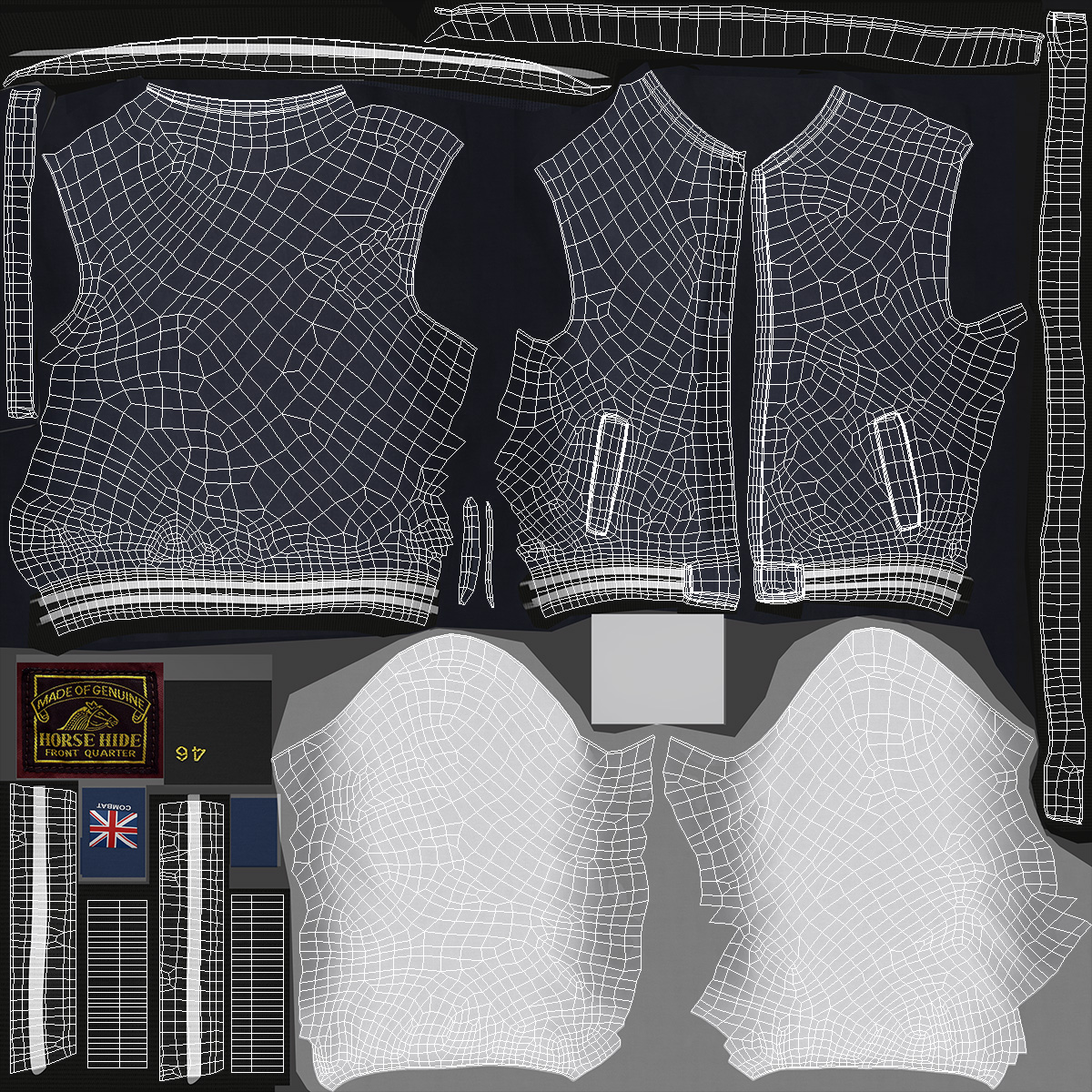 3D model Bomber Jacket for University and Schools