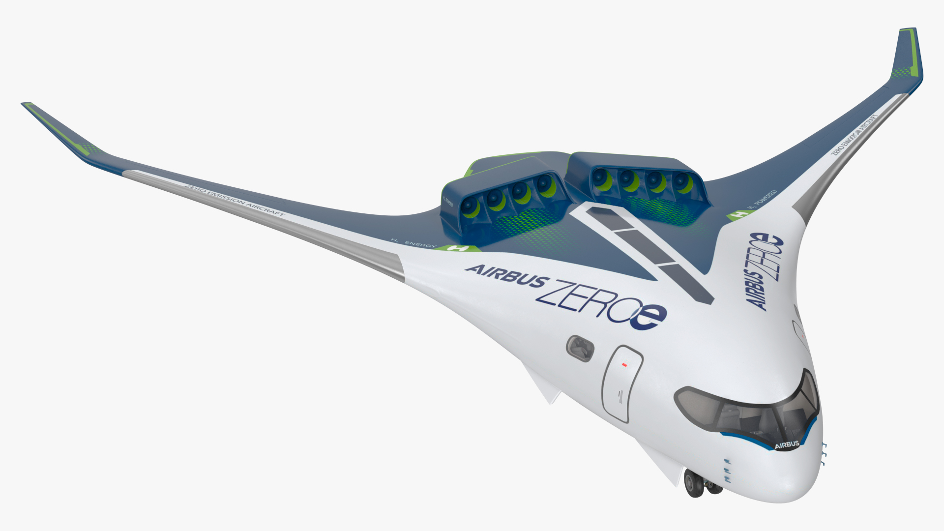 3D Airbus ZEROe Blended-Wing Body Rigged for Maya
