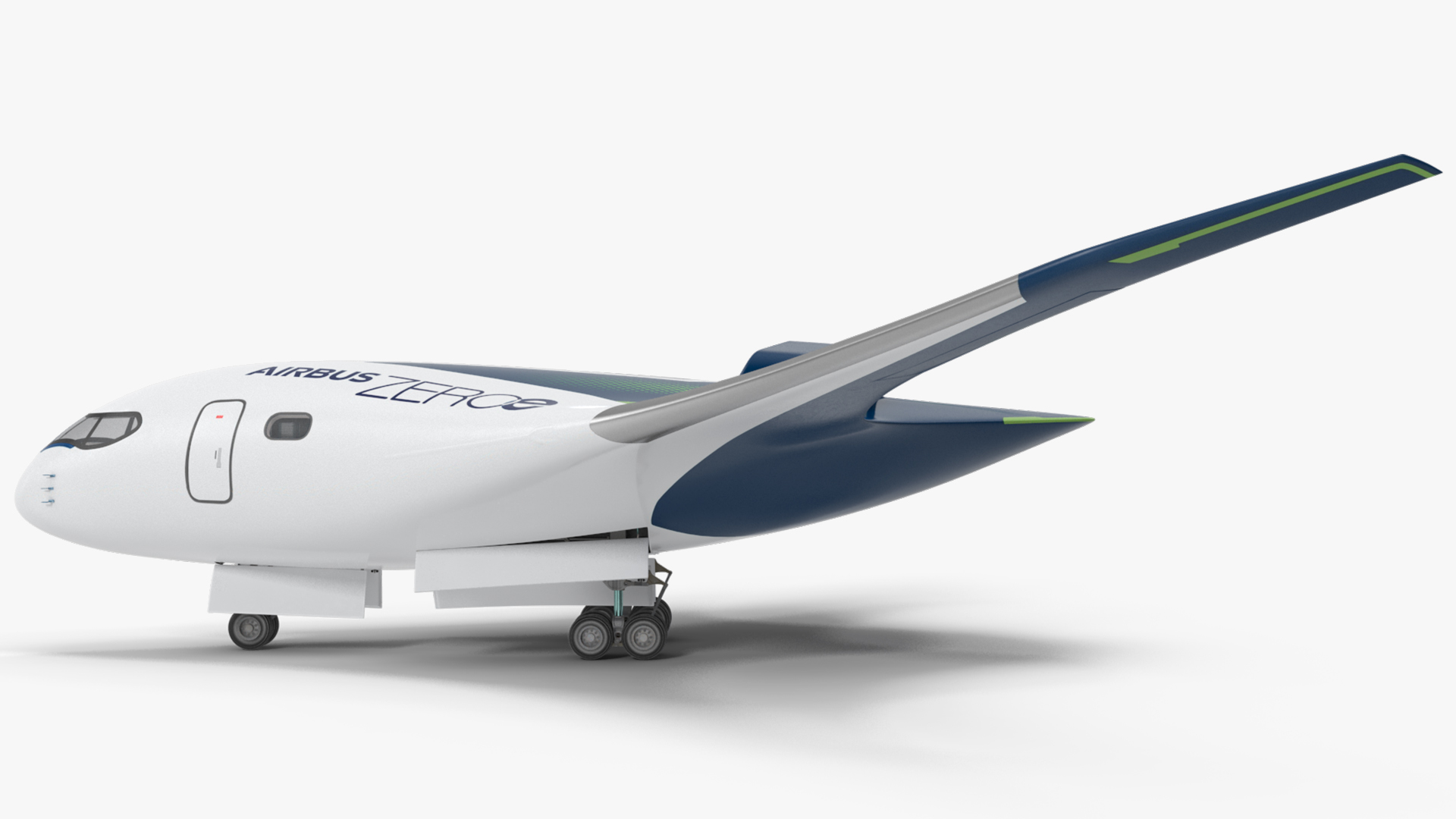 3D Airbus ZEROe Blended-Wing Body Rigged for Maya