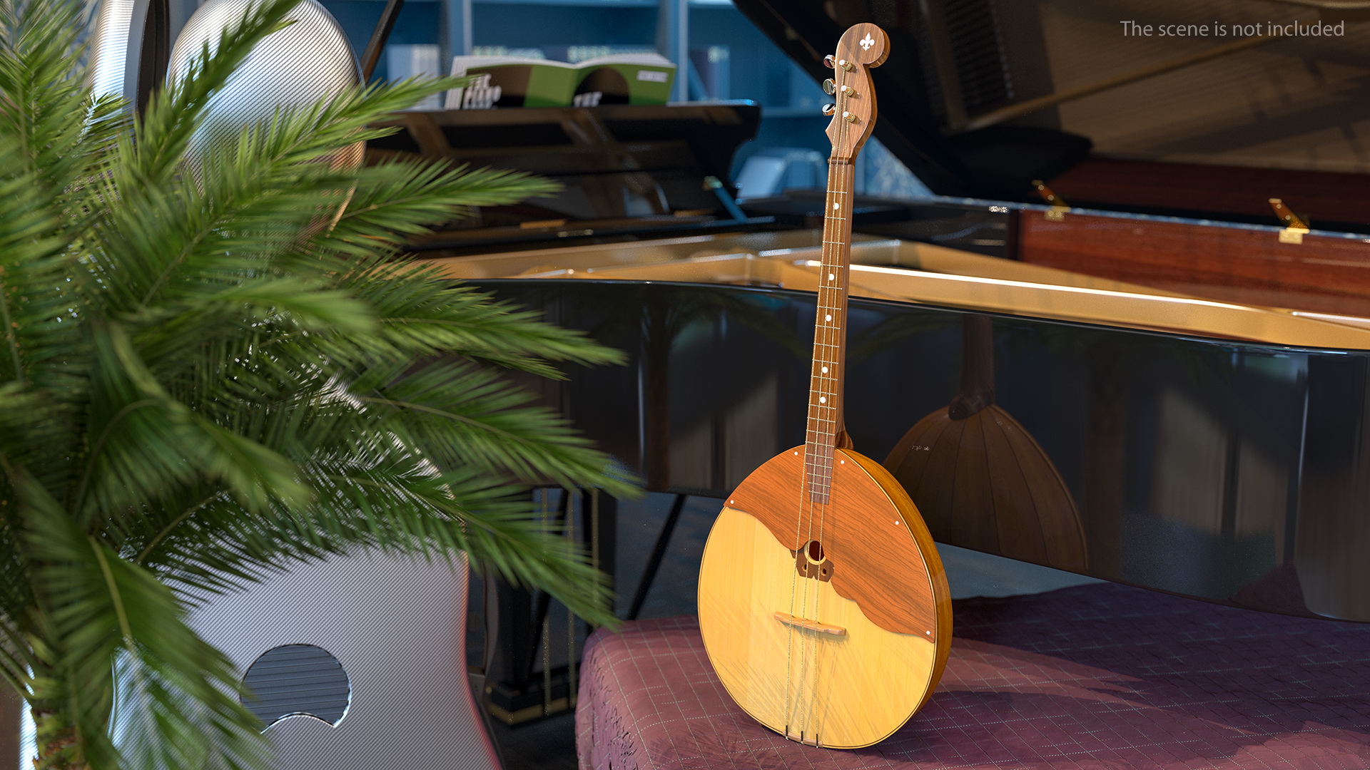 Domra Alto Three String Folk Instrument 3D model