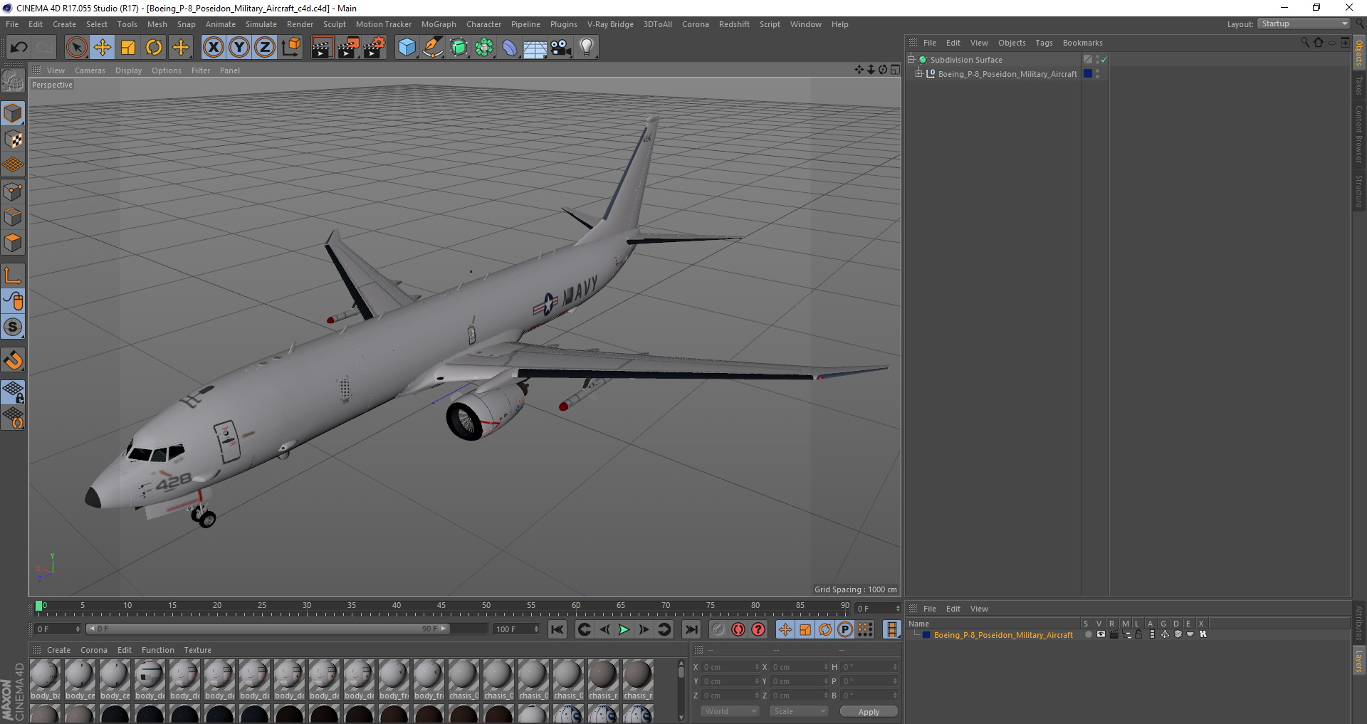 Boeing P-8 Poseidon Military Aircraft 3D