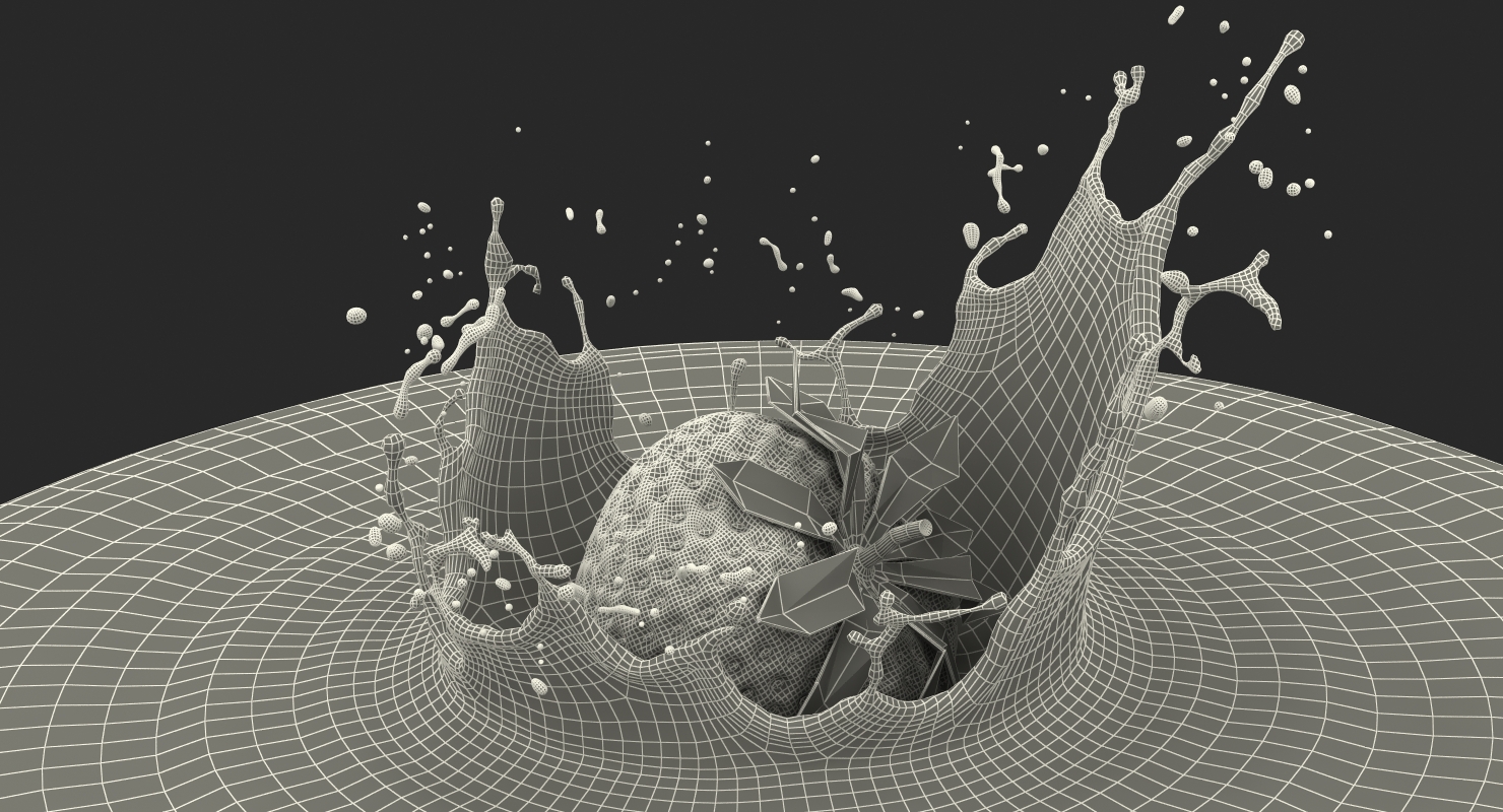 Strawberry Milk Splash 3D
