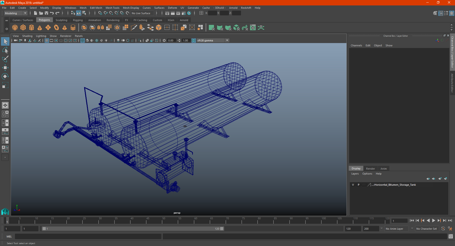 3D Horizontal Bitumen Storage Tank