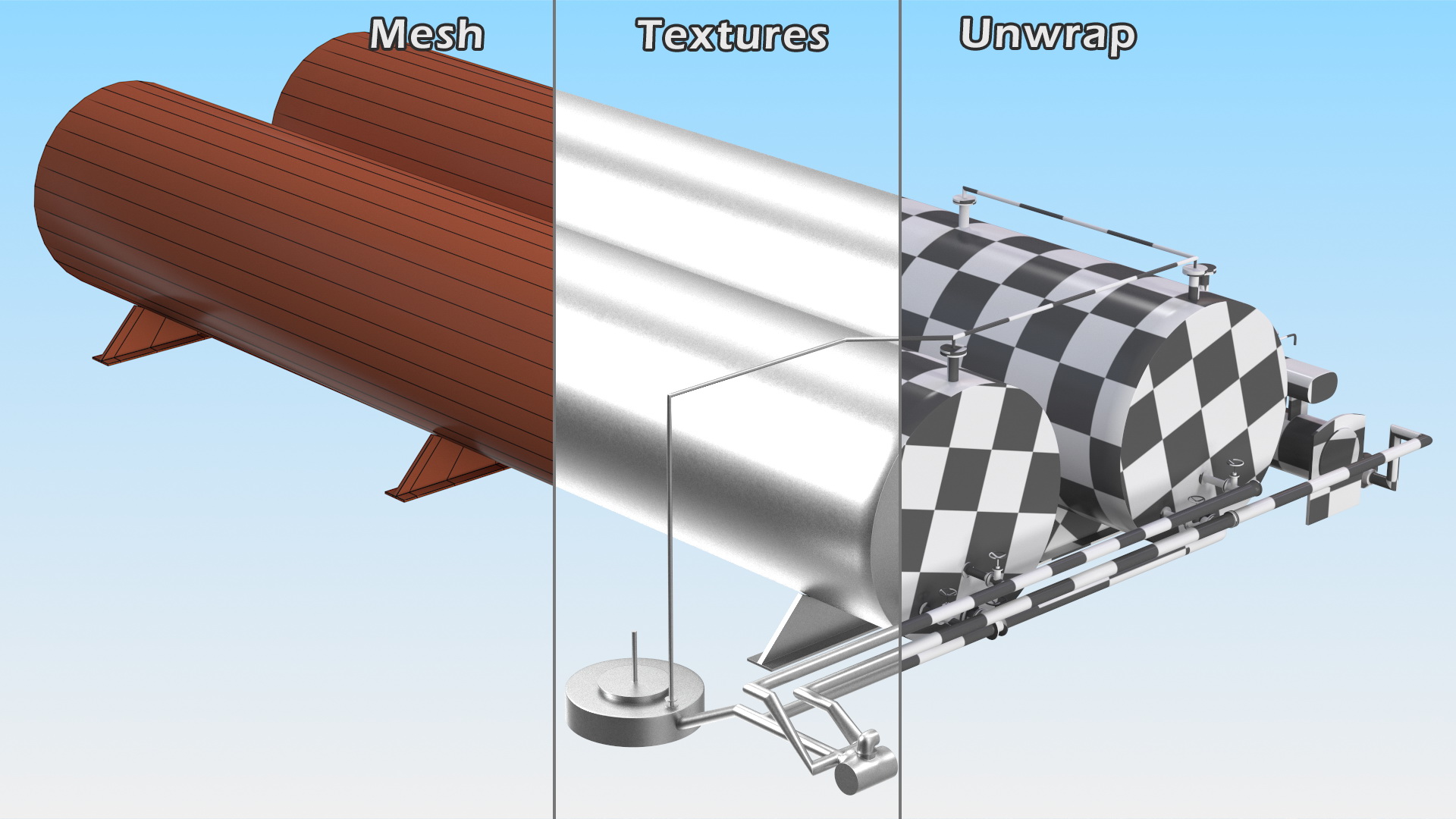 3D Horizontal Bitumen Storage Tank