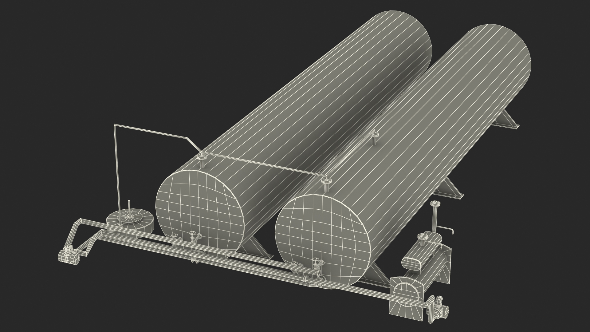 3D Horizontal Bitumen Storage Tank