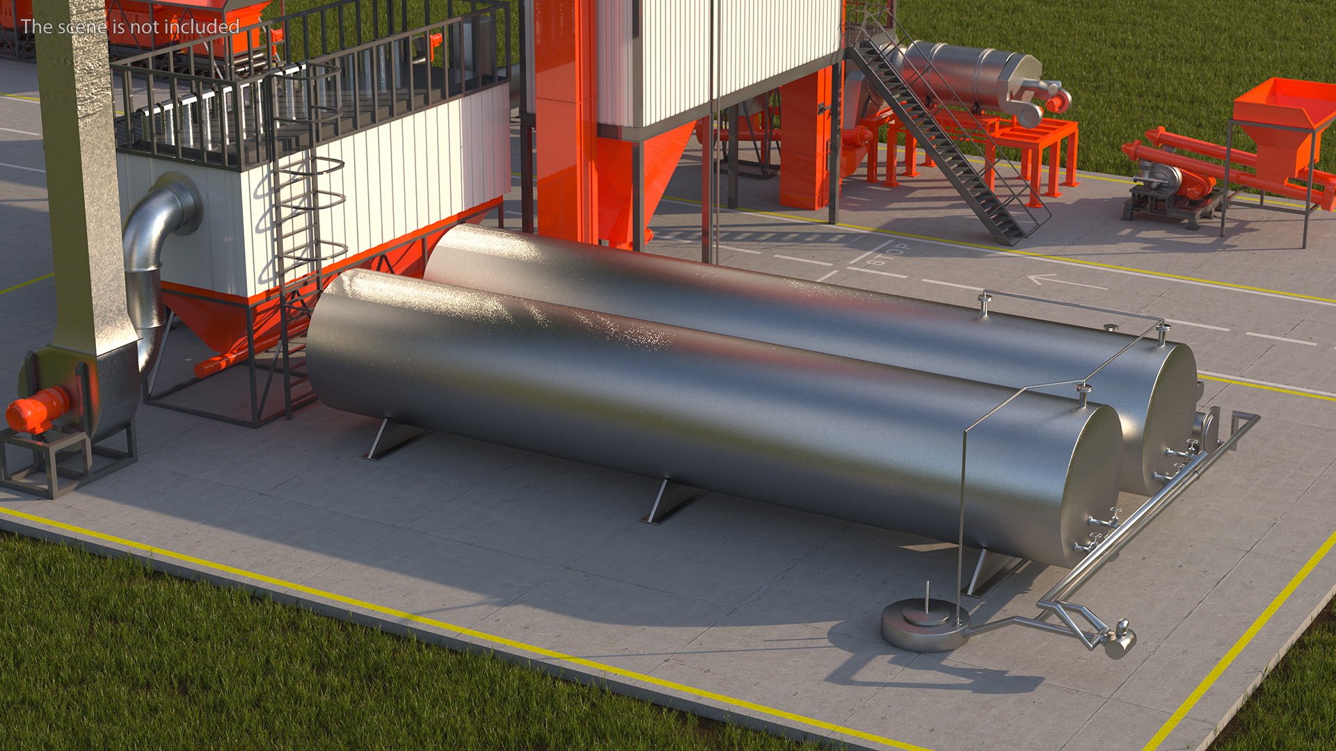 3D Horizontal Bitumen Storage Tank