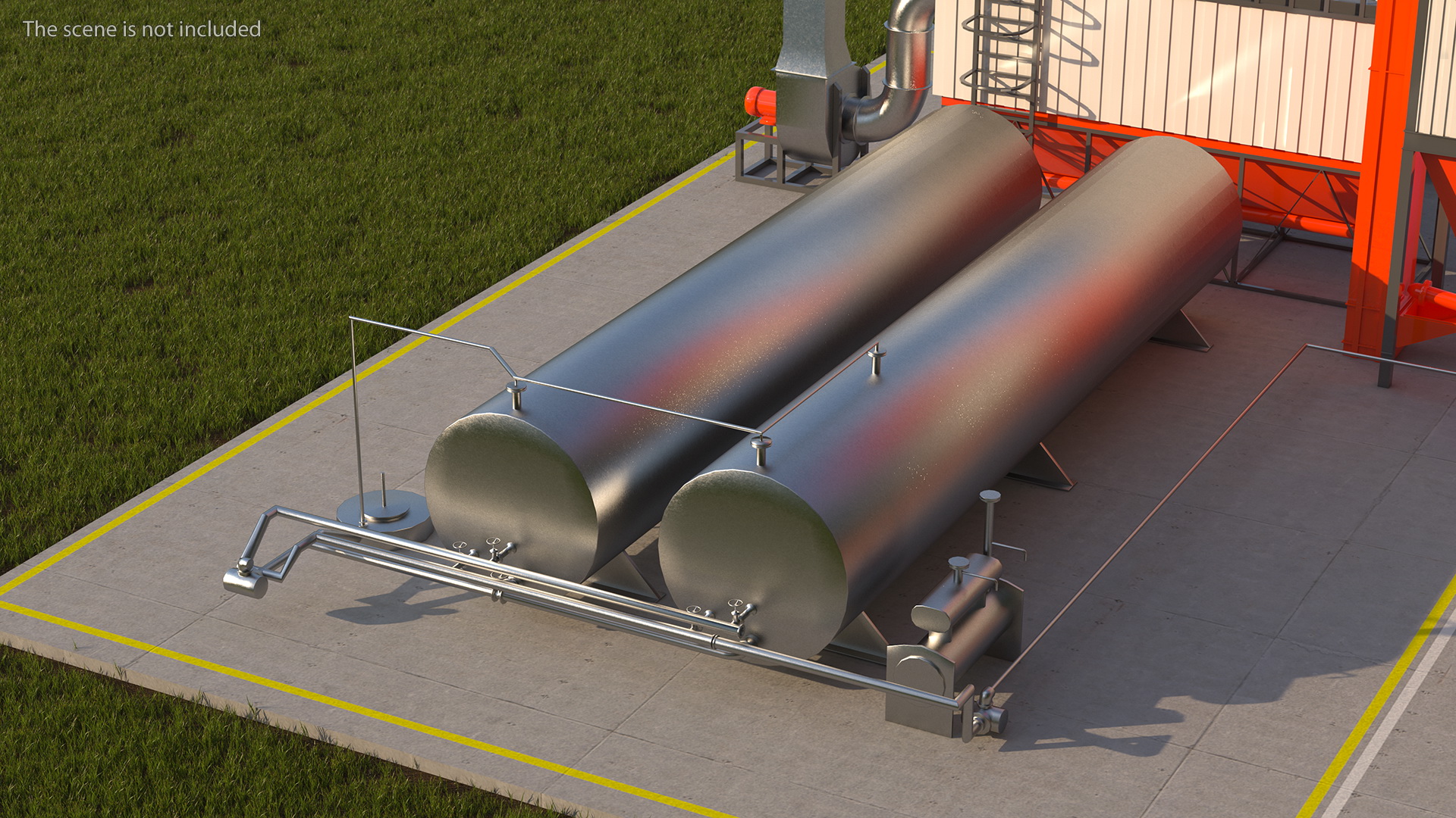 3D Horizontal Bitumen Storage Tank