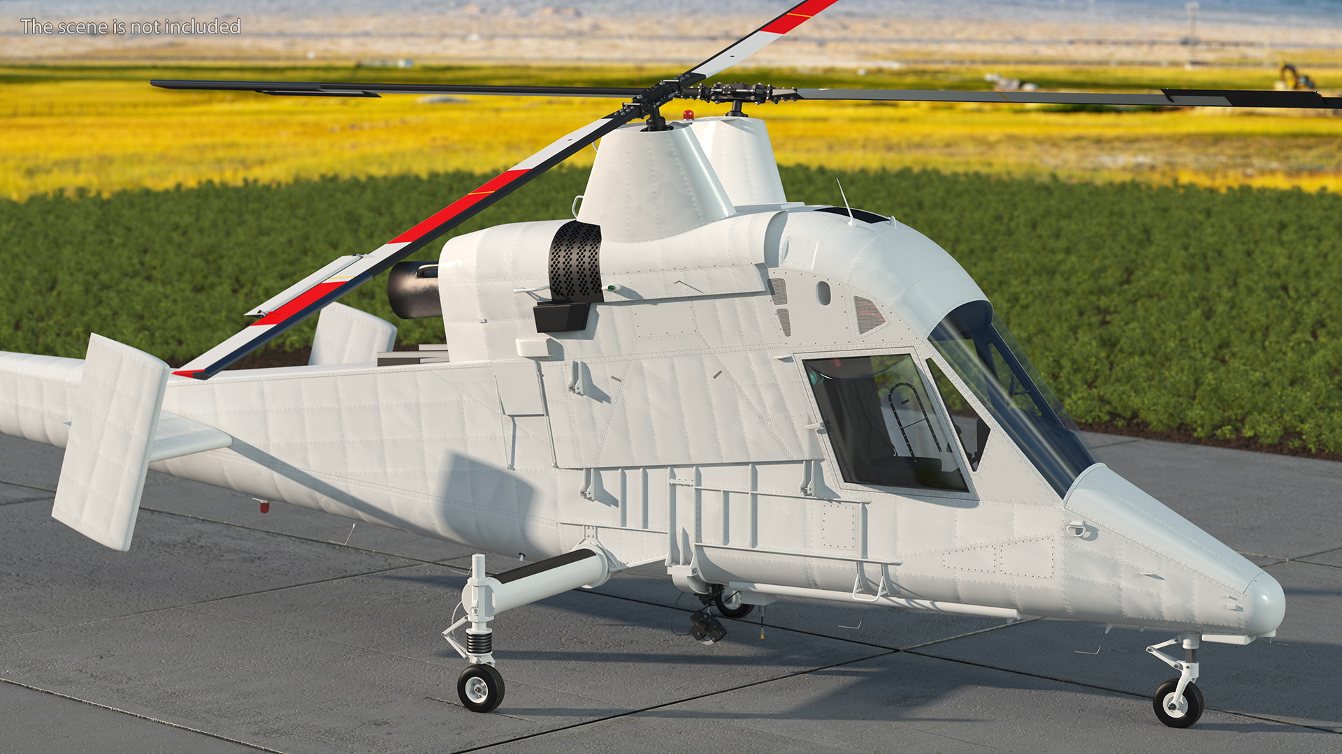 Synchropter Helicopter Rigged 3D model