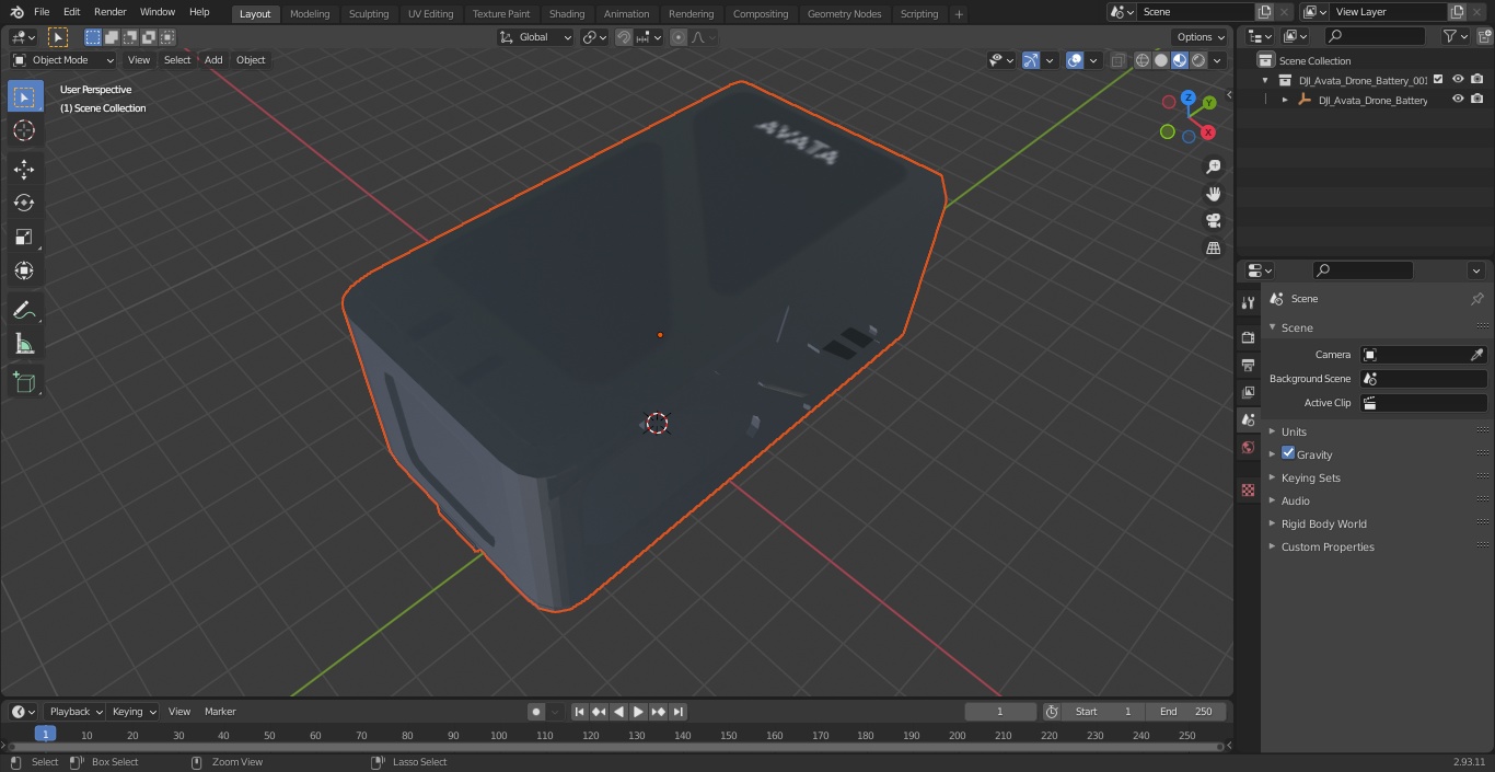 3D DJI Avata Drone Battery model