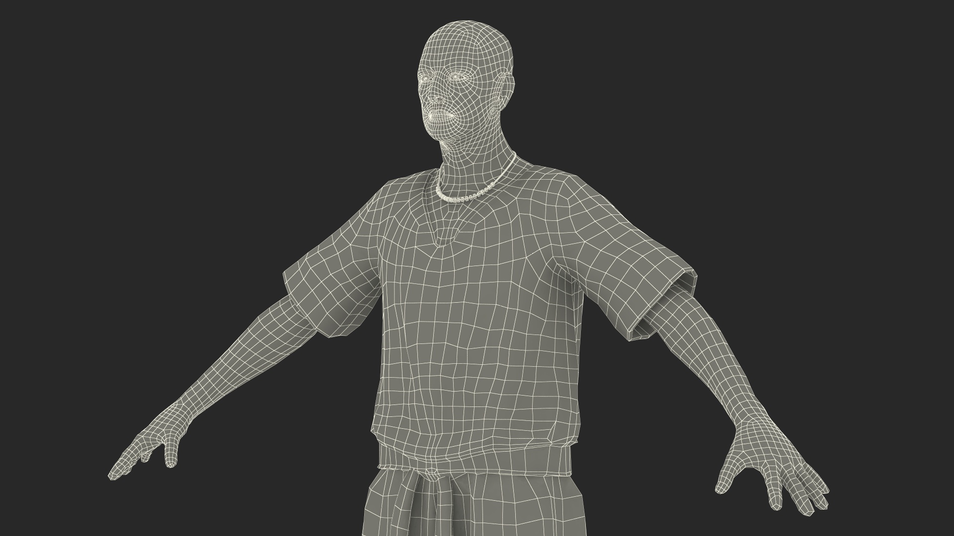 3D model Ancient Priest Rigged for Cinema 4D