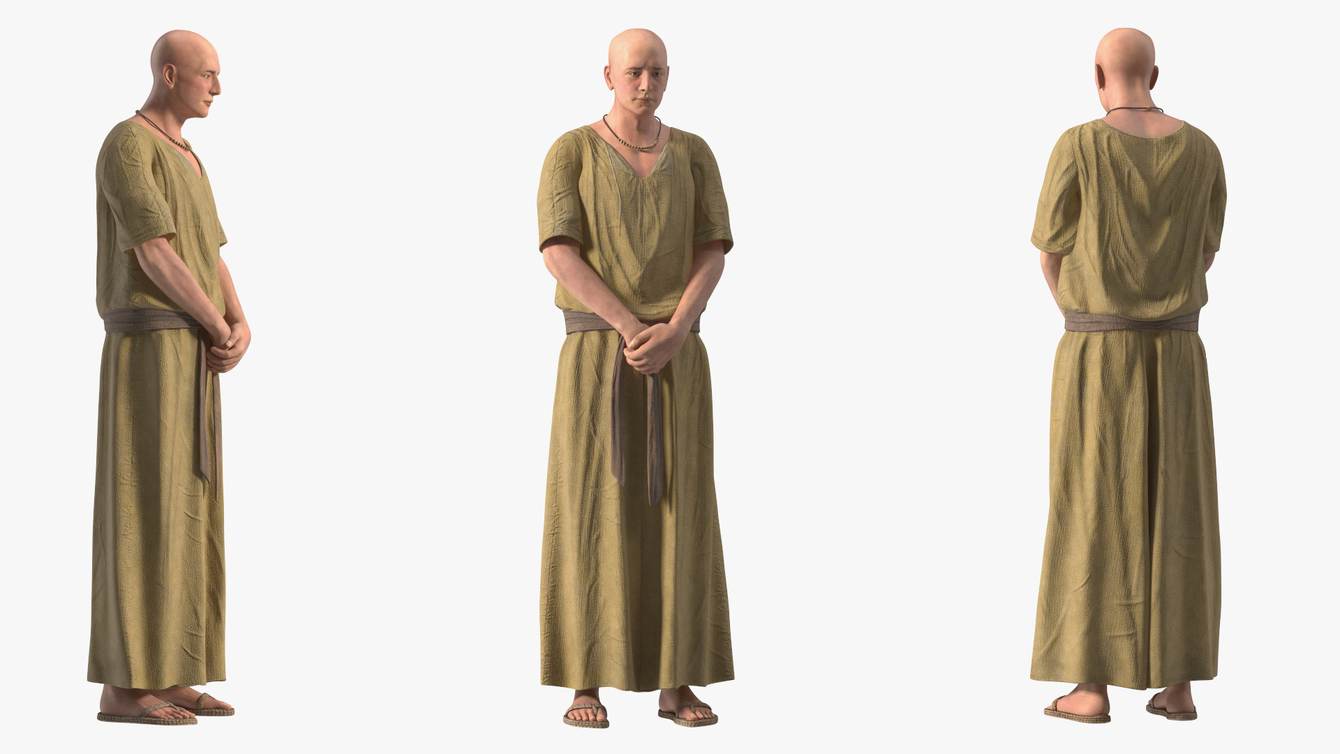 3D model Ancient Priest Rigged for Cinema 4D