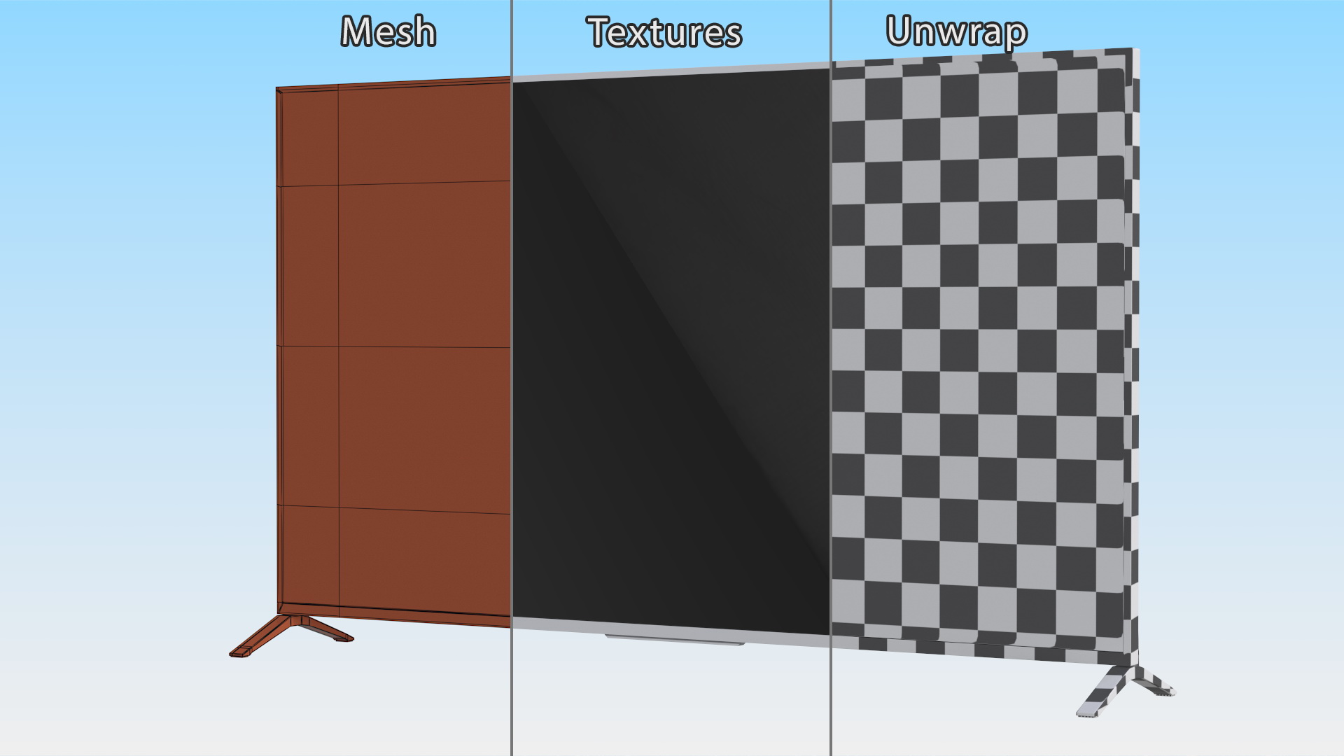 3D Modern Flat Screen TV