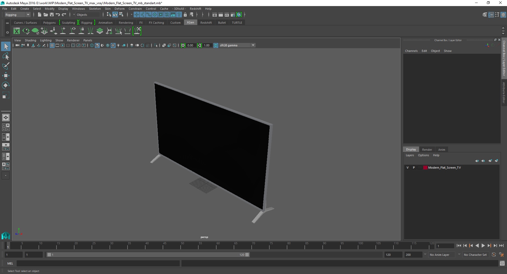3D Modern Flat Screen TV