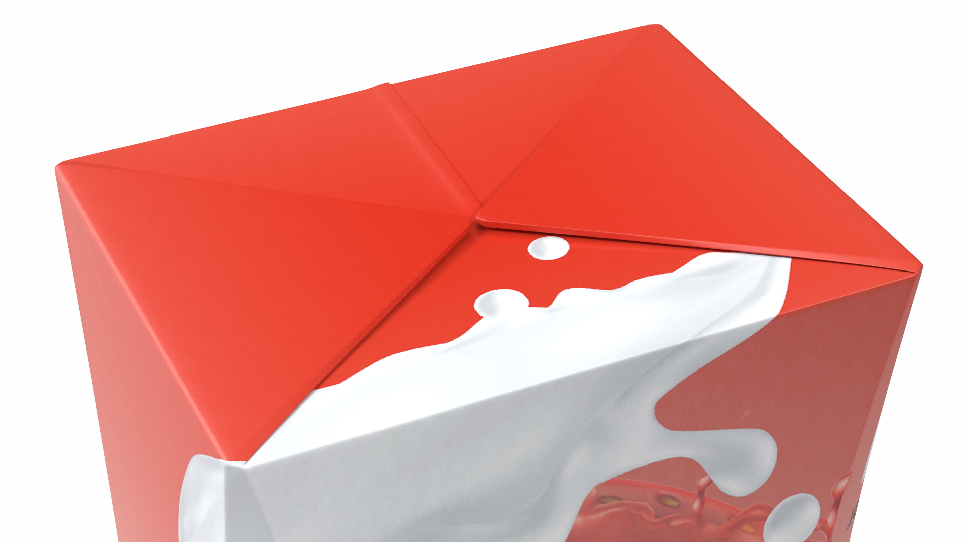 3D Drink Carton Pack with Screw Cap Mockup Red model