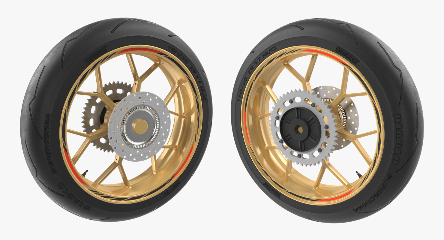 Sport Motorcycle Back Wheel 3D
