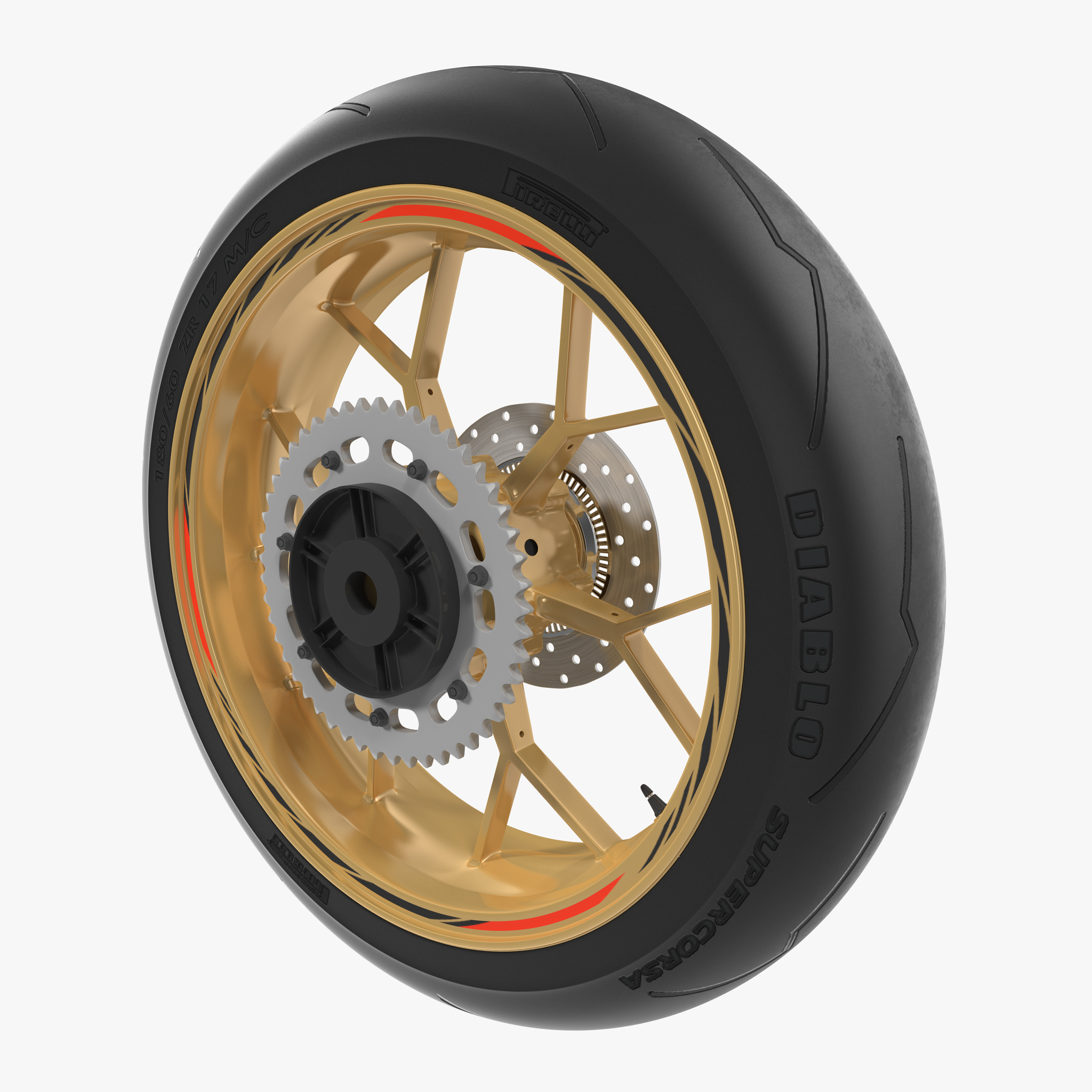 Sport Motorcycle Back Wheel 3D