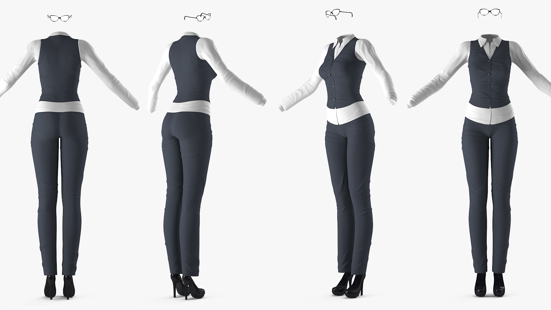 Womens Business Style Clothes 3D model