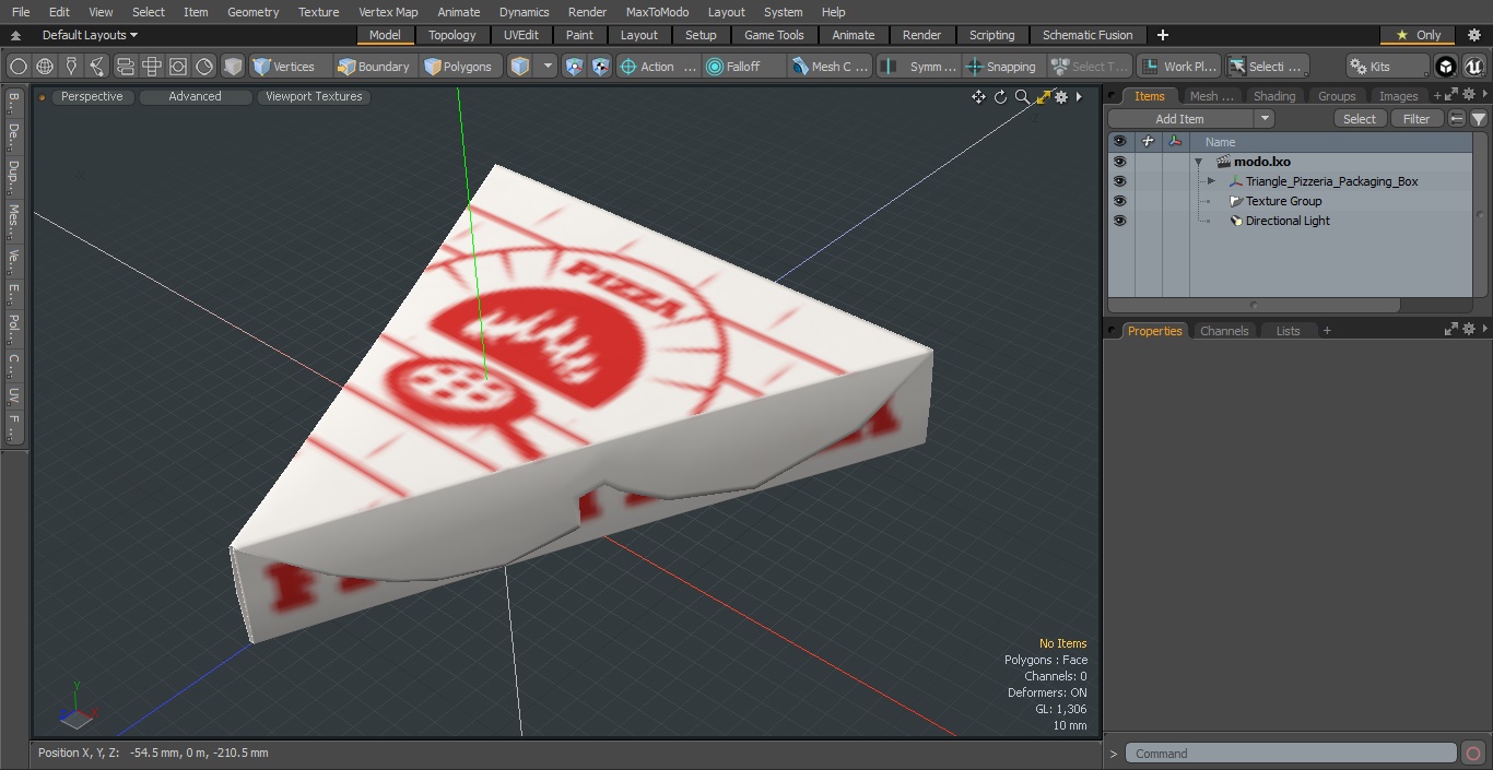 3D Triangle Pizzeria Packaging Box