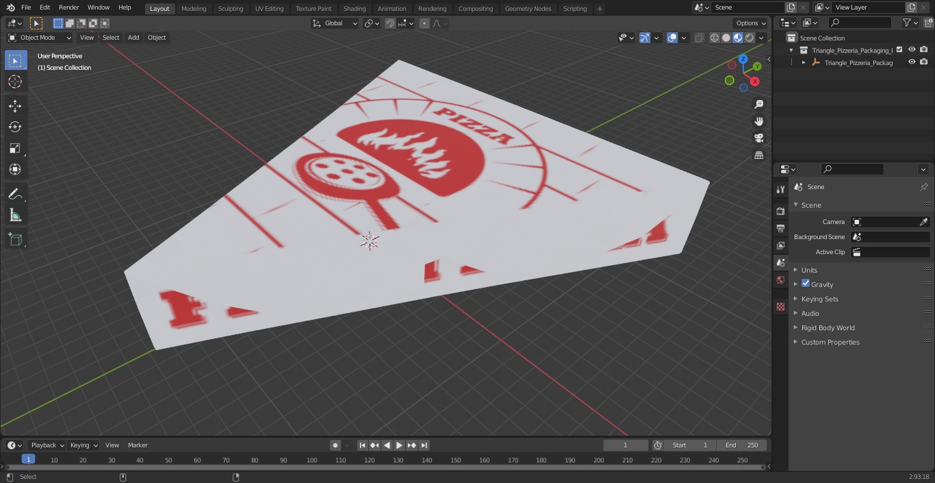3D Triangle Pizzeria Packaging Box