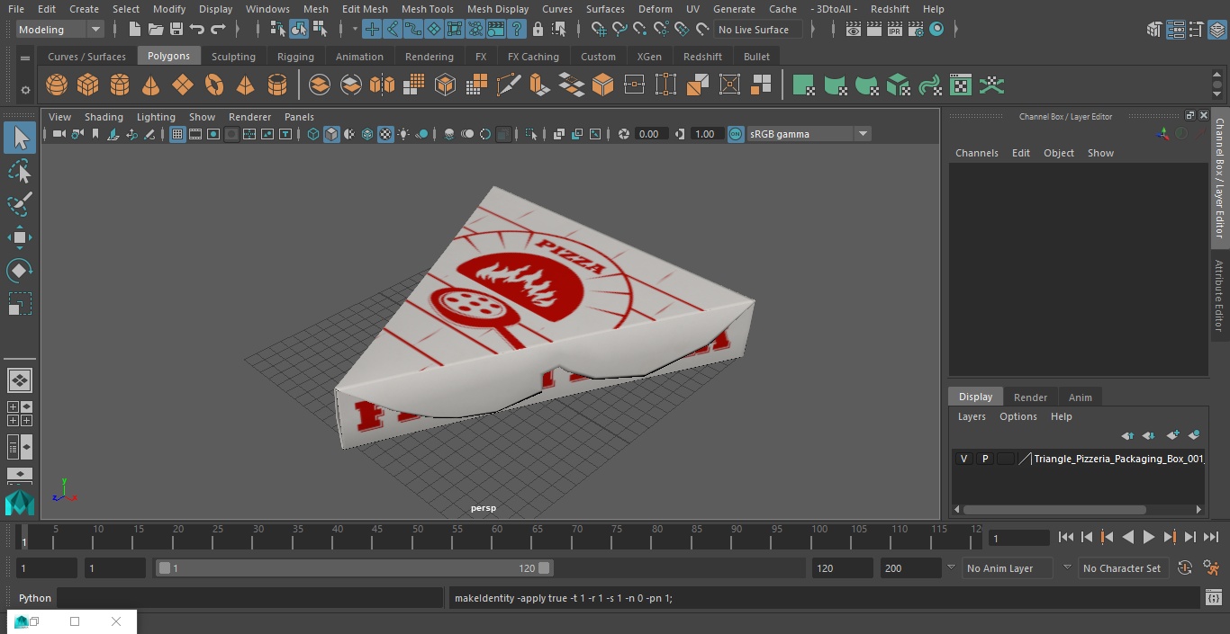 3D Triangle Pizzeria Packaging Box