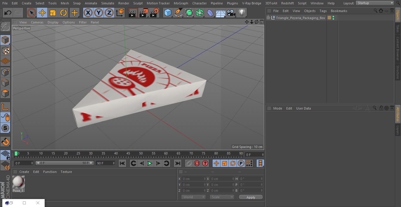 3D Triangle Pizzeria Packaging Box