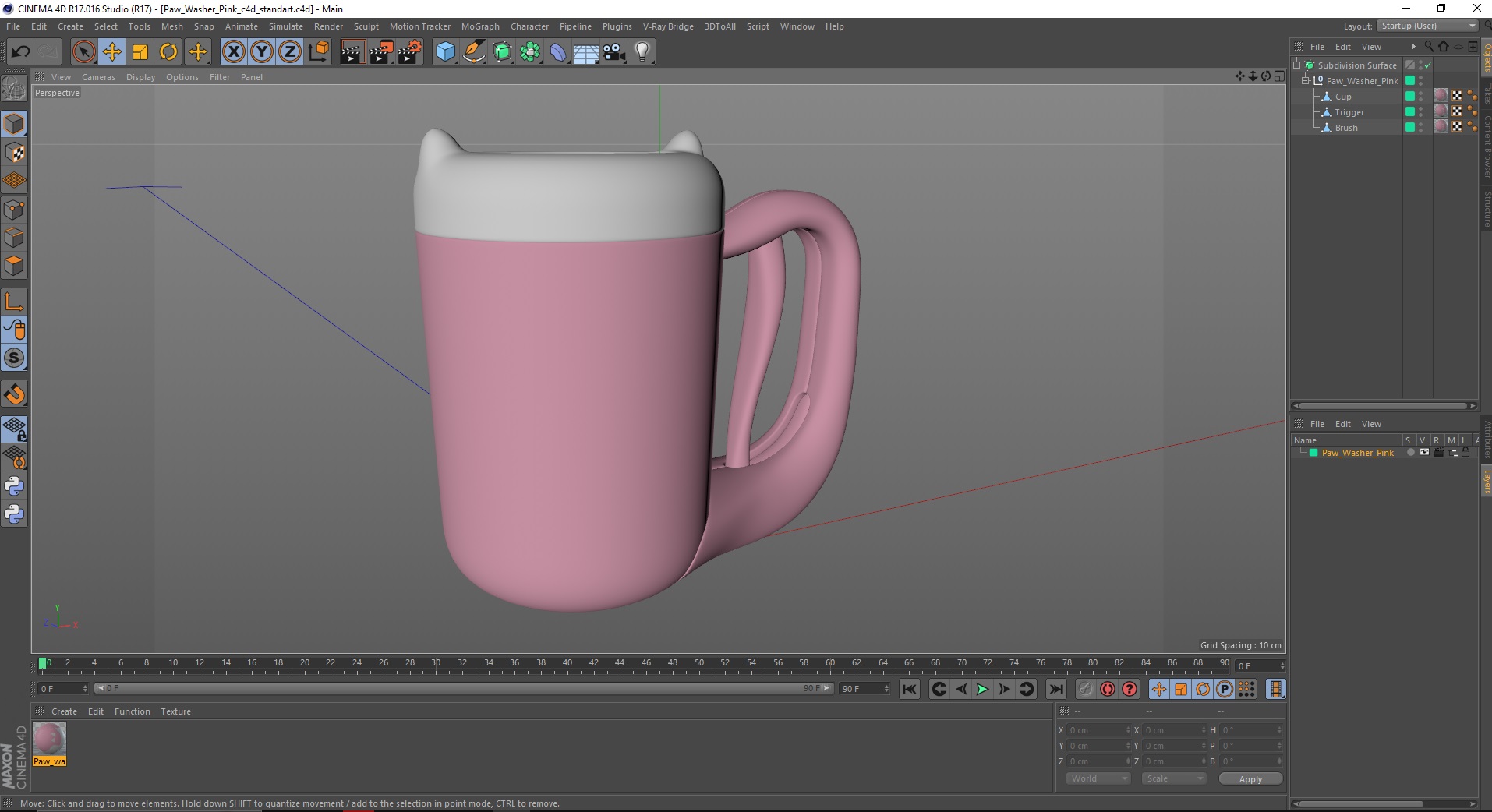 3D model Paw Washer Pink