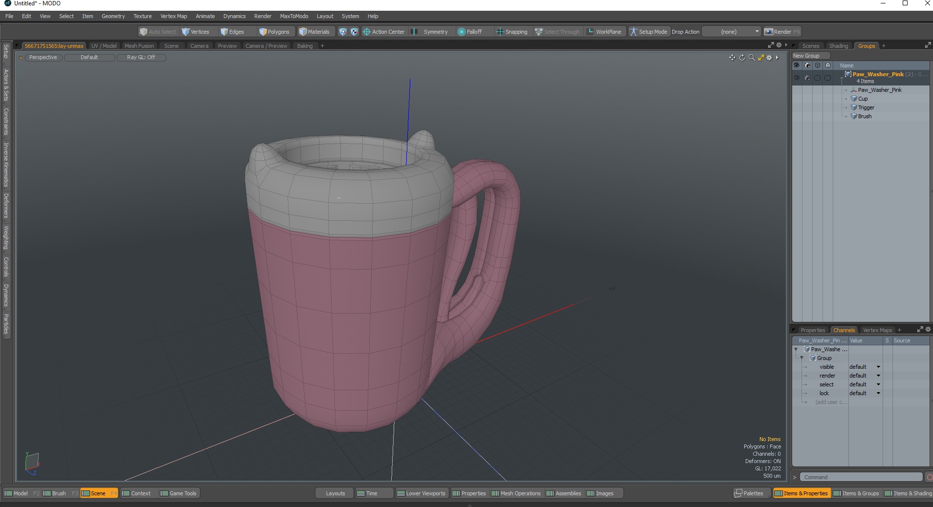 3D model Paw Washer Pink