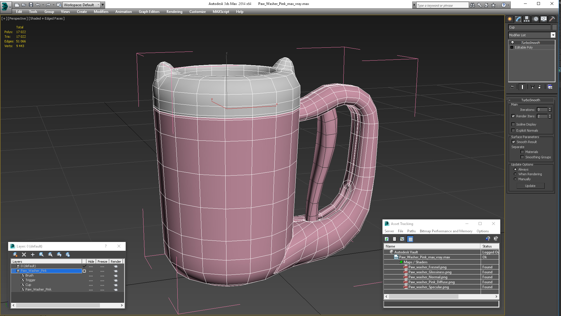 3D model Paw Washer Pink