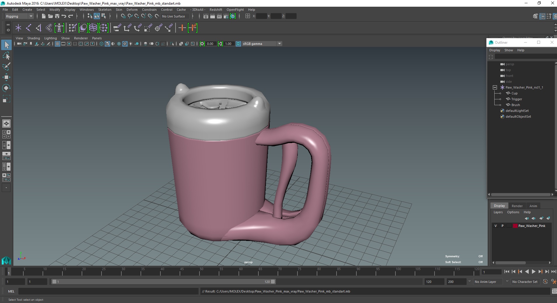 3D model Paw Washer Pink