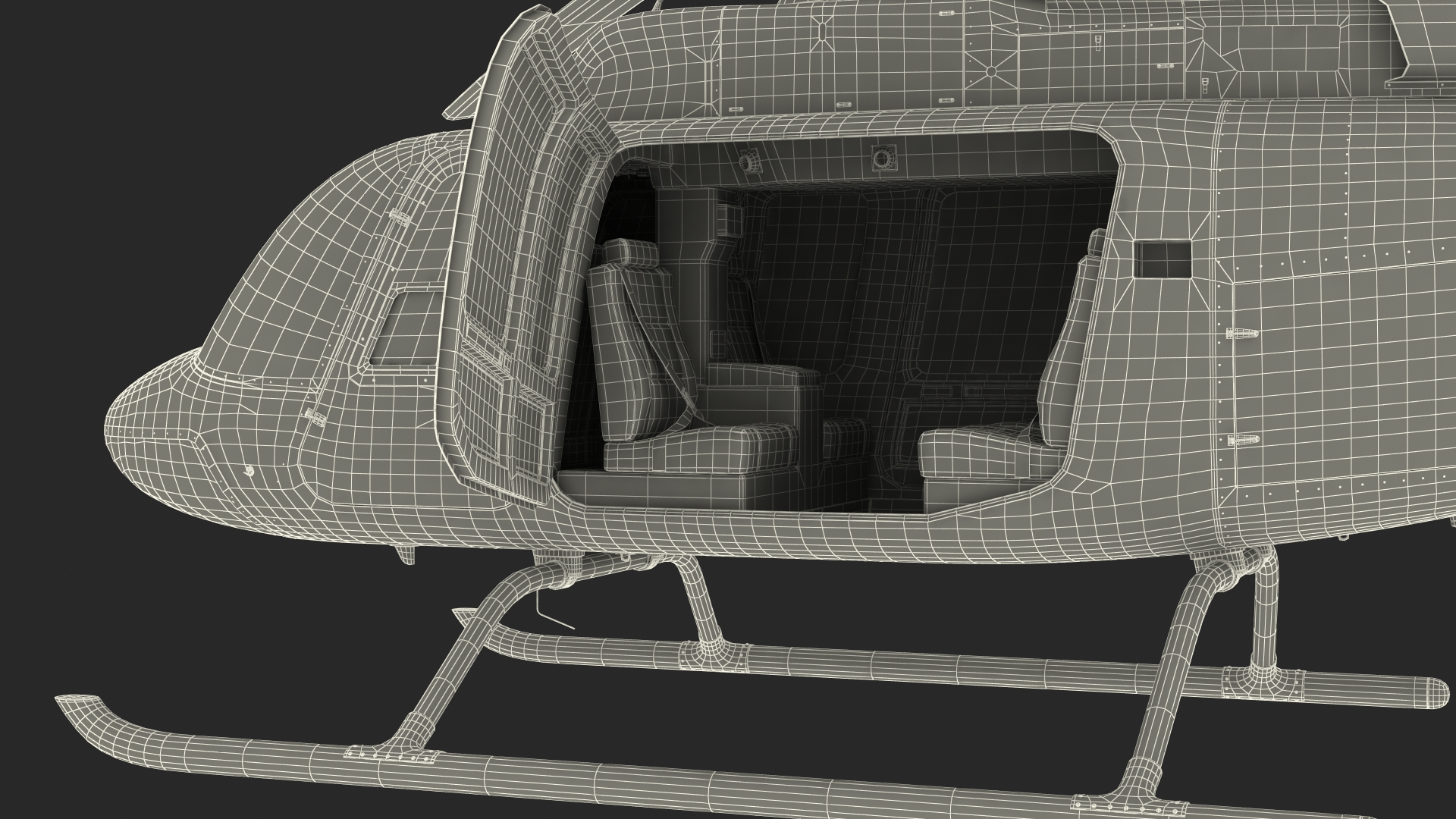Civilian Passenger Helicopter Generic 3D