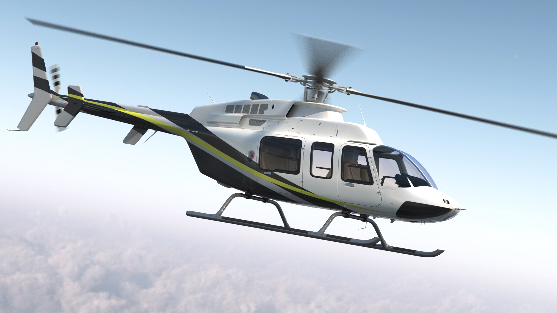 Civilian Passenger Helicopter Generic 3D