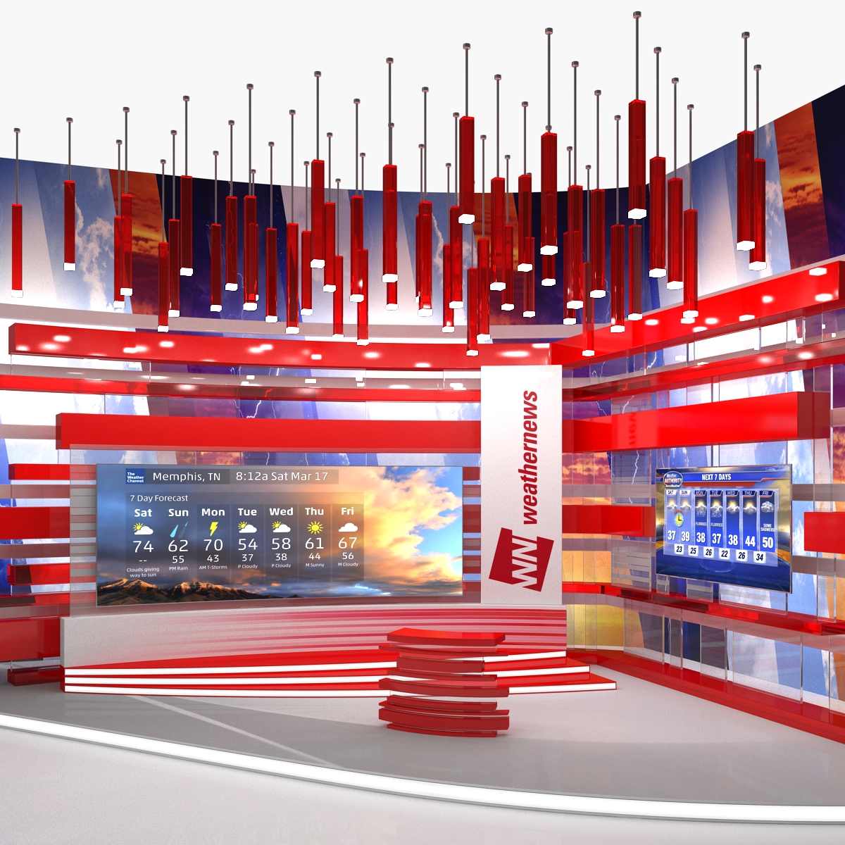 Modern TV Weather Studio 3D Model