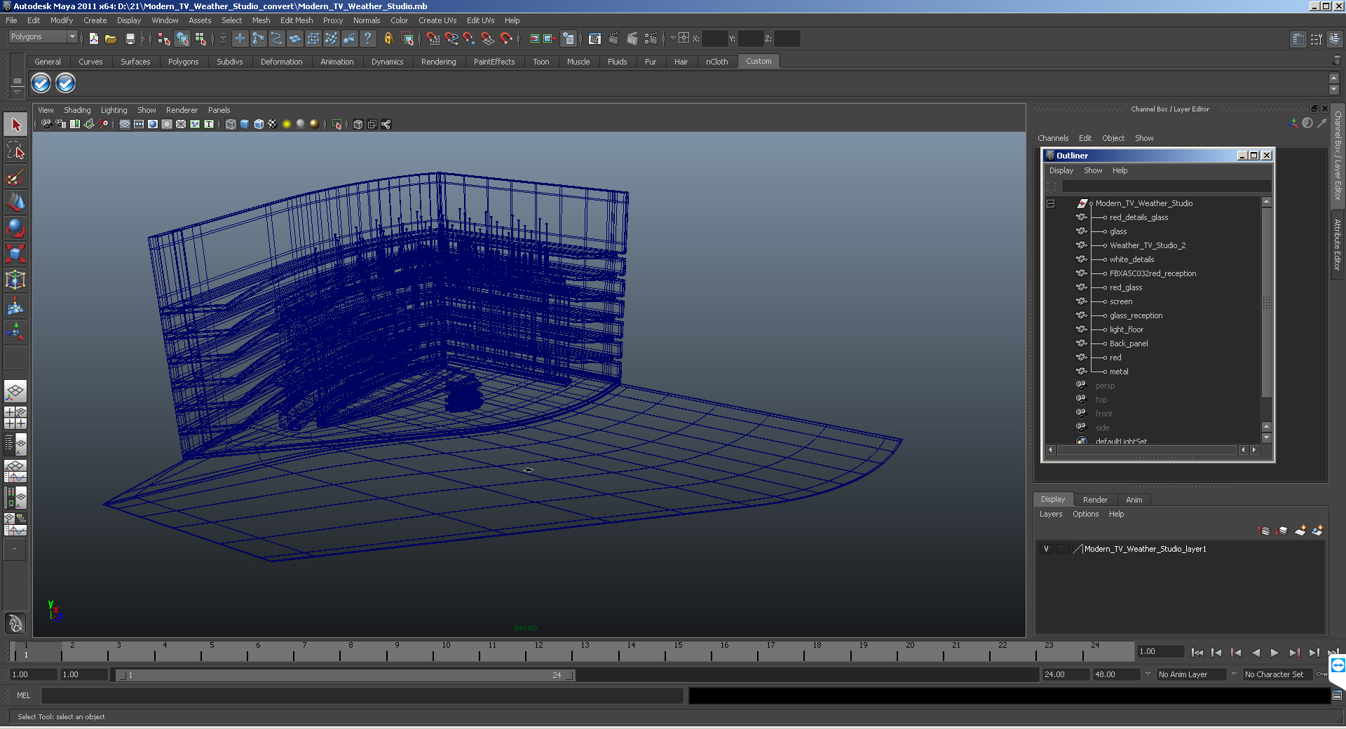 Modern TV Weather Studio 3D model