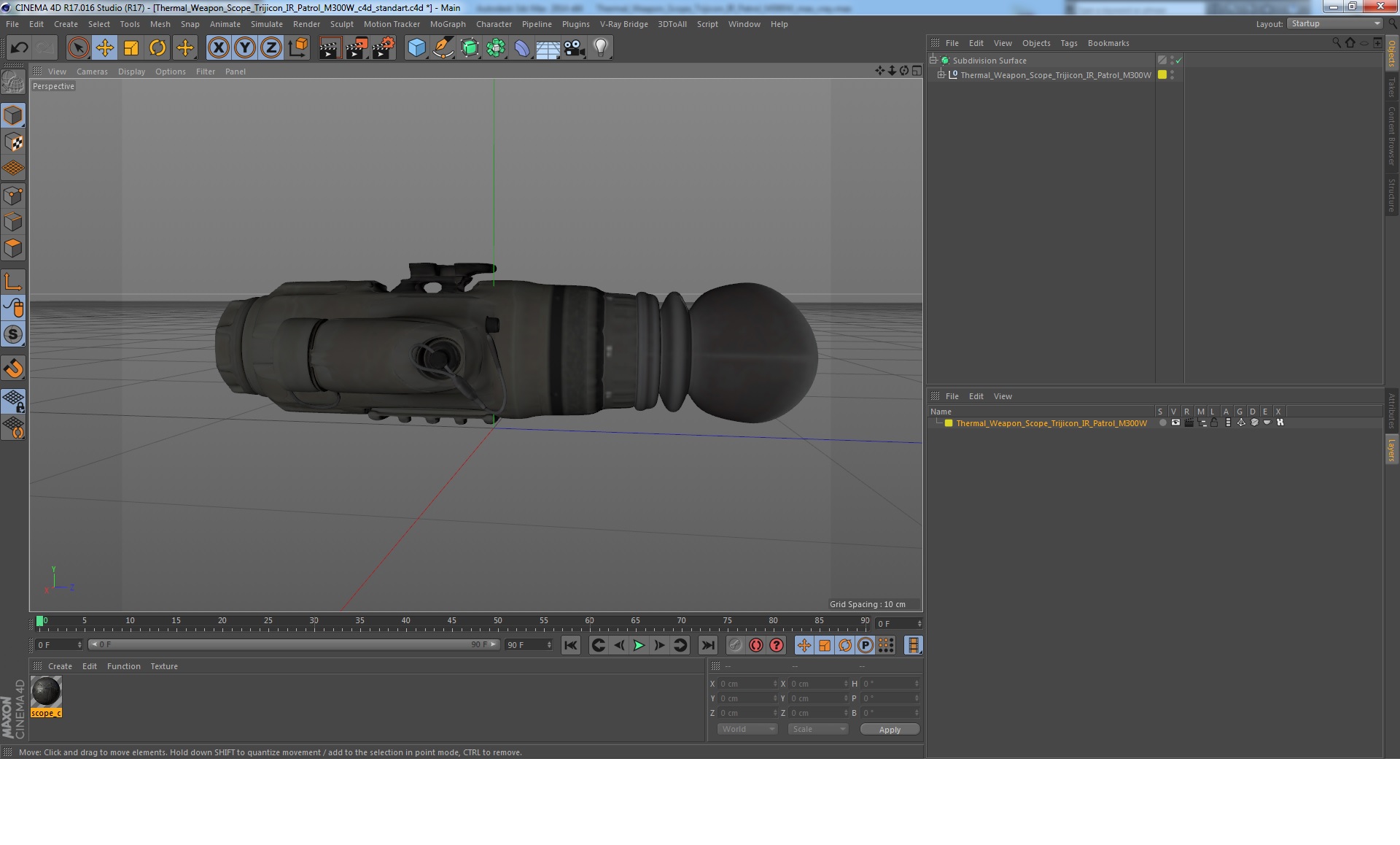 3D model Thermal Weapon Scope Trijicon IR Patrol M300W