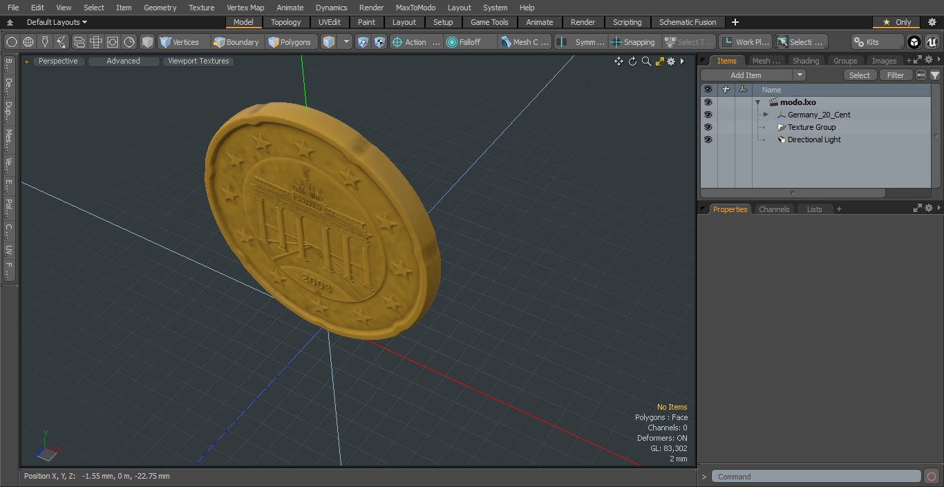 3D model Germany 20 Cent