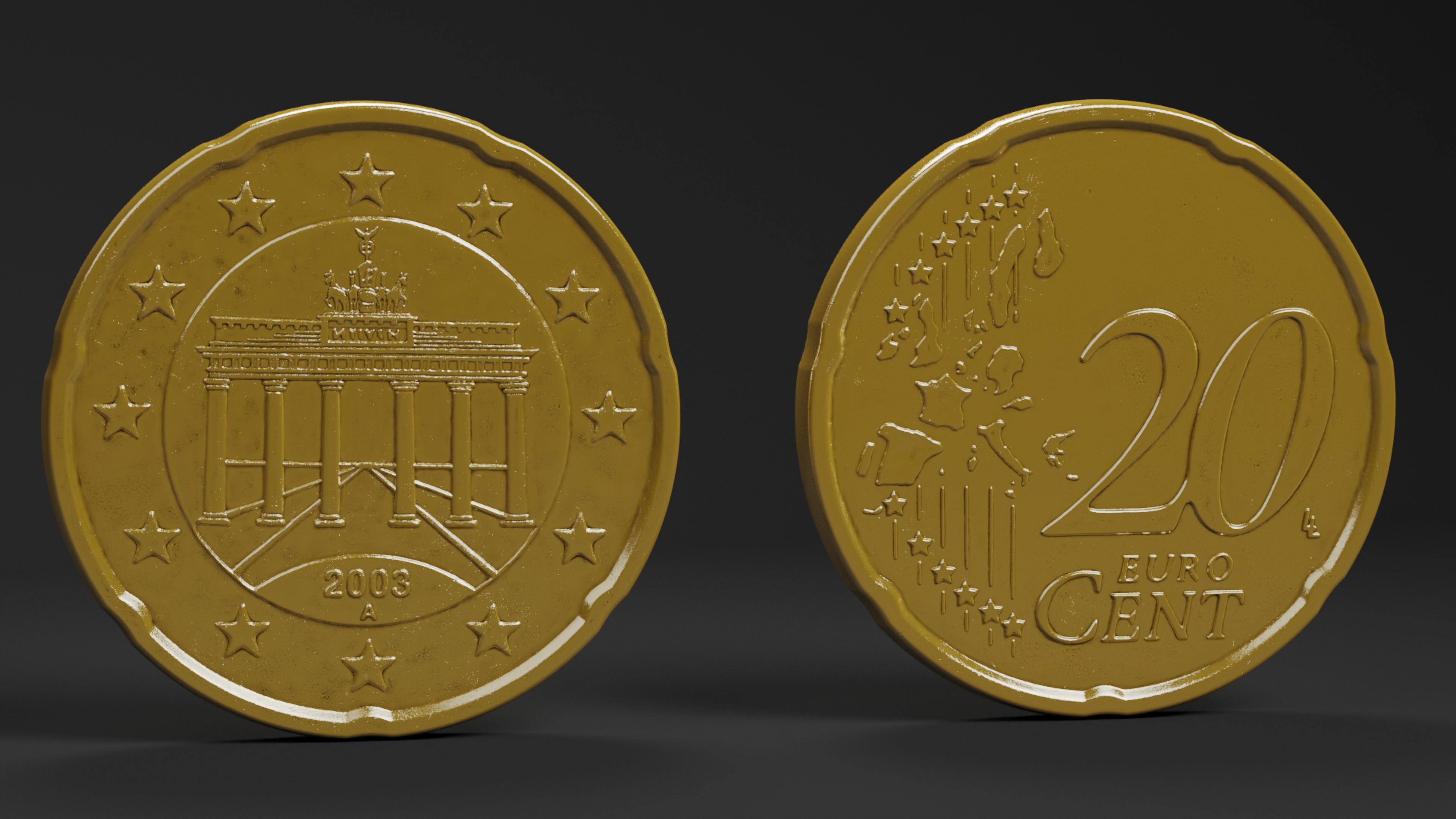 3D model Germany 20 Cent