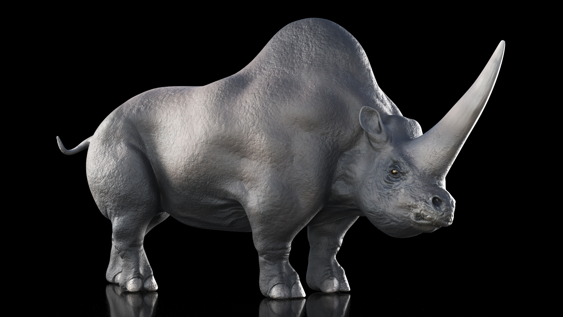 Extinct Giant Rhinoceros Walking Pose 3D