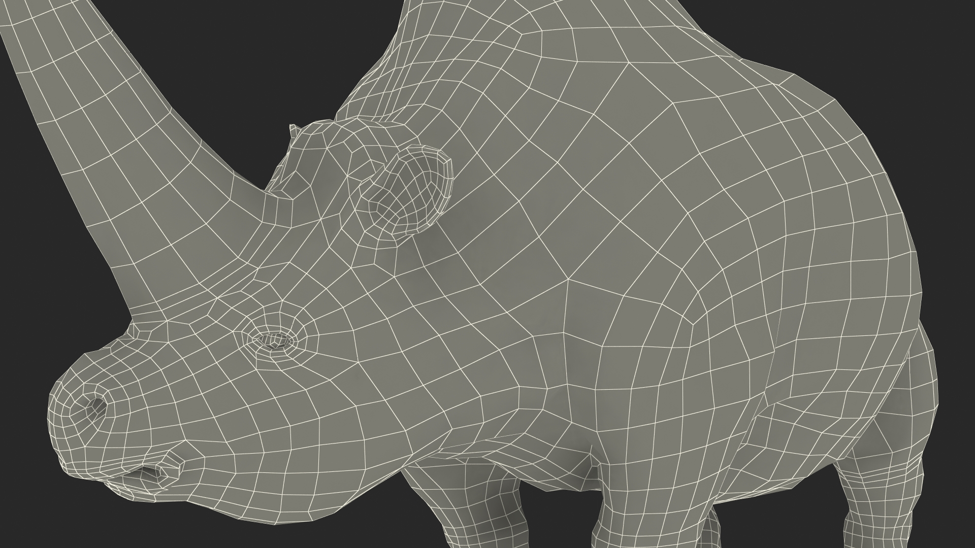 Extinct Giant Rhinoceros Walking Pose 3D