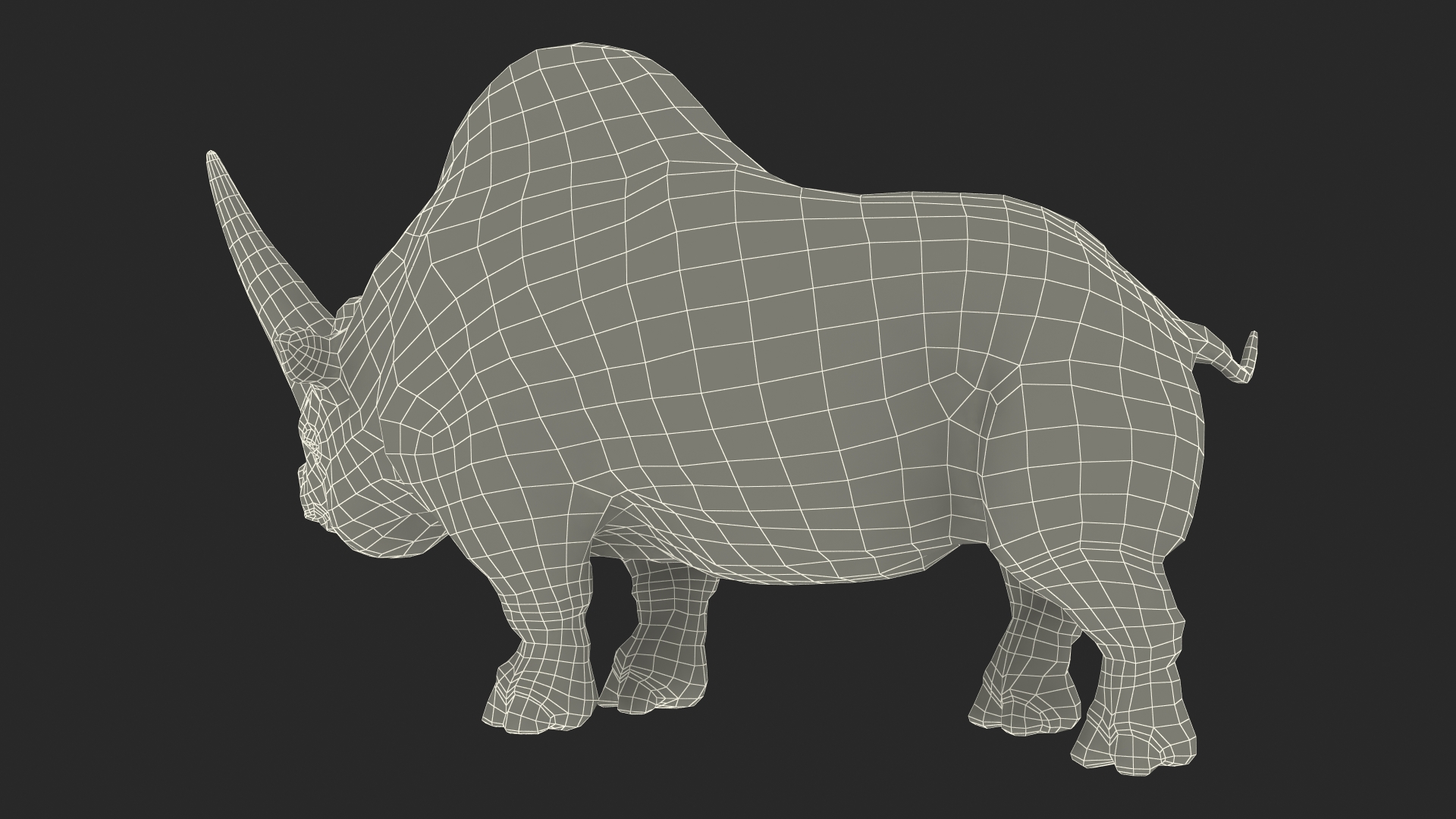 Extinct Giant Rhinoceros Walking Pose 3D