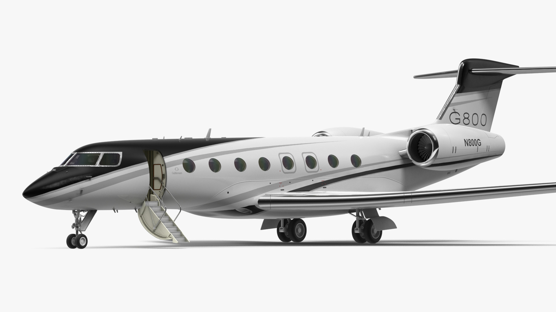 3D Gulfstream G800 Large Business Jet Rigged